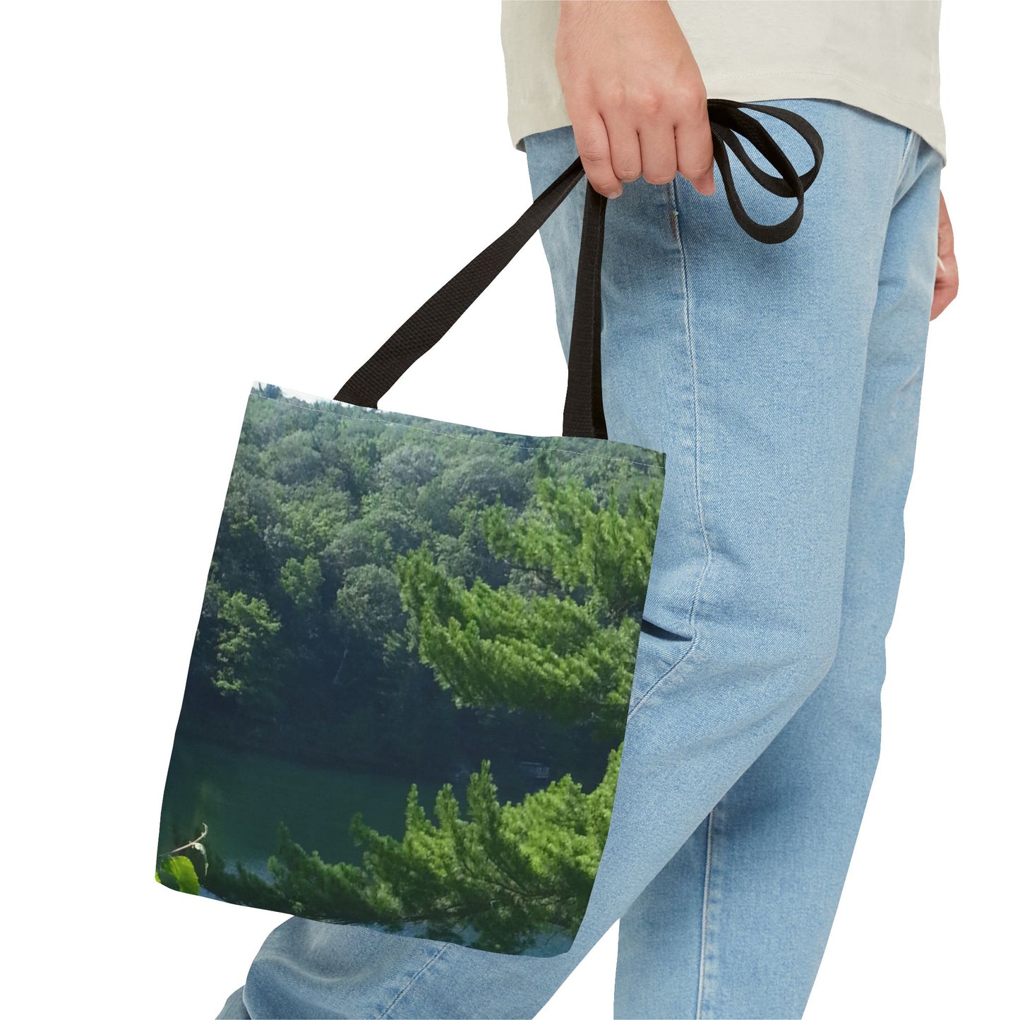 Nature-Inspired Tote Bag | Serene Lakeview