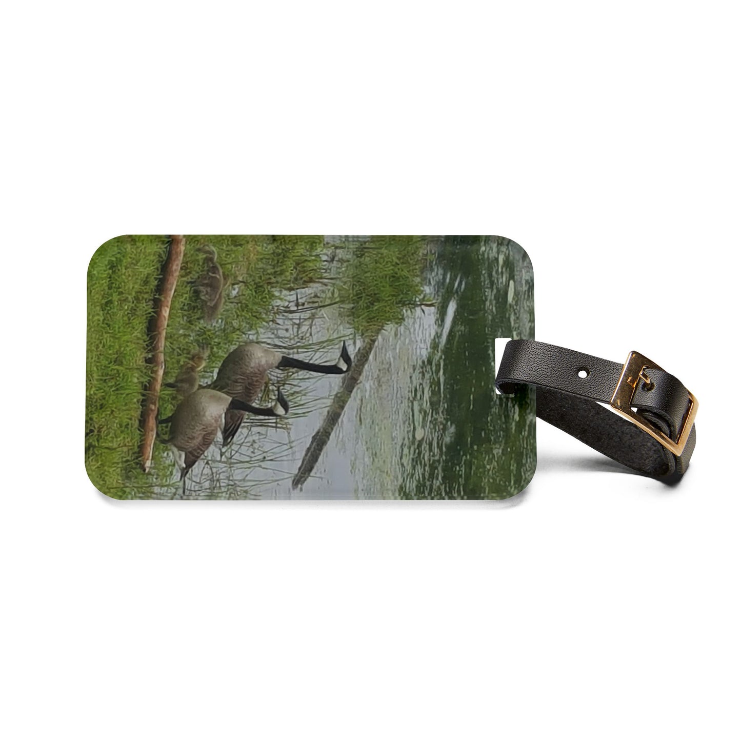 Nature-Inspired Luggage Tag with #originalphotograph of Canadian Geese Family