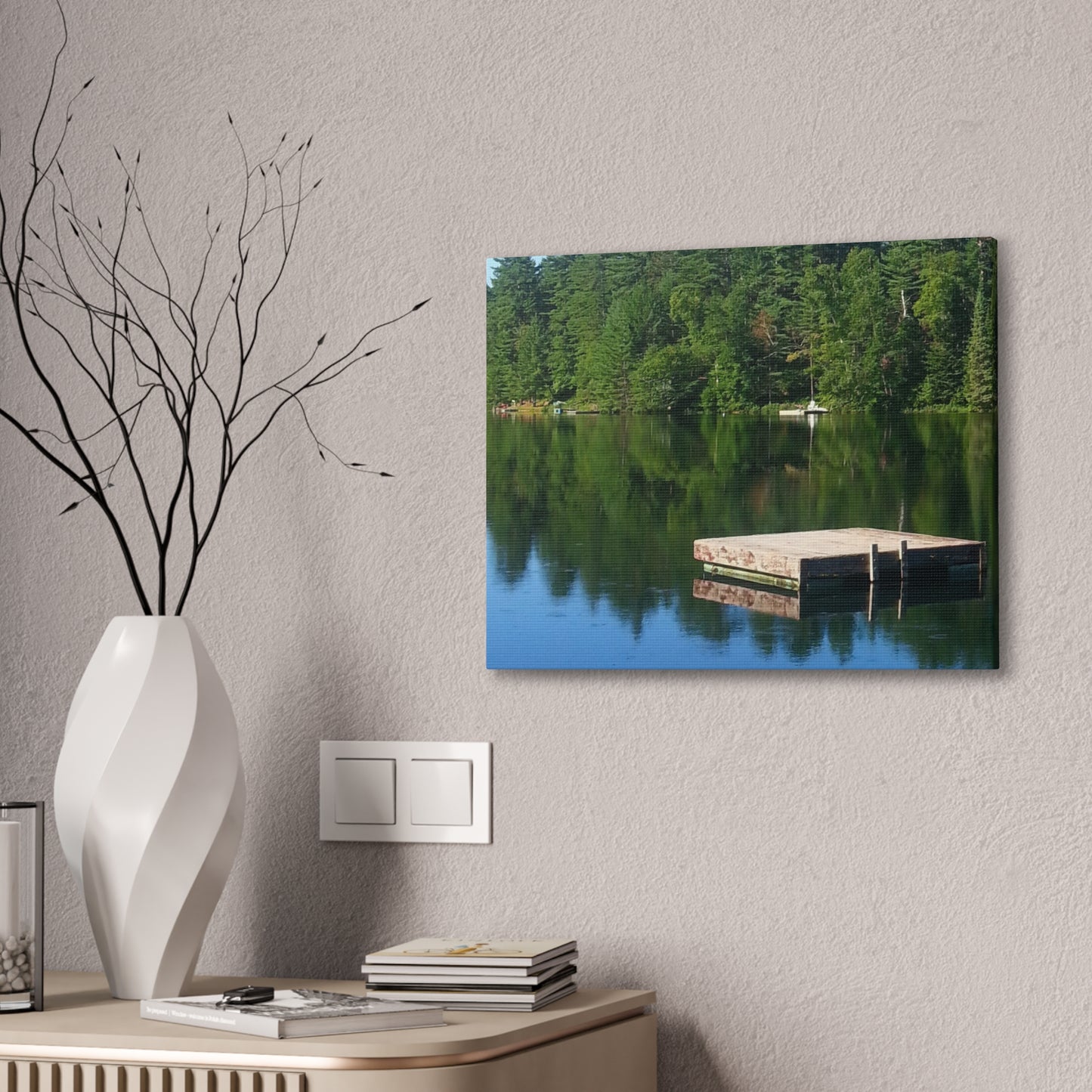 Nature-Inspired Canvases from an #originalphotograph of a Tranquil Lakeside Reflection - 0.75" Stretched Nature Wall Decor