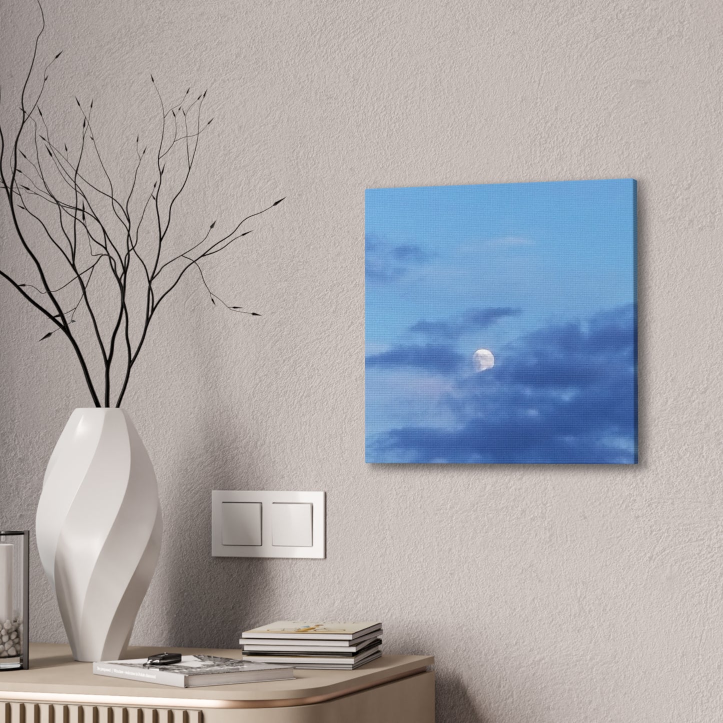 Nature-Inspired Canvases from an #originalphotograph of a Moonlit Sky - 0.75" Stretched Nature Wall Decor