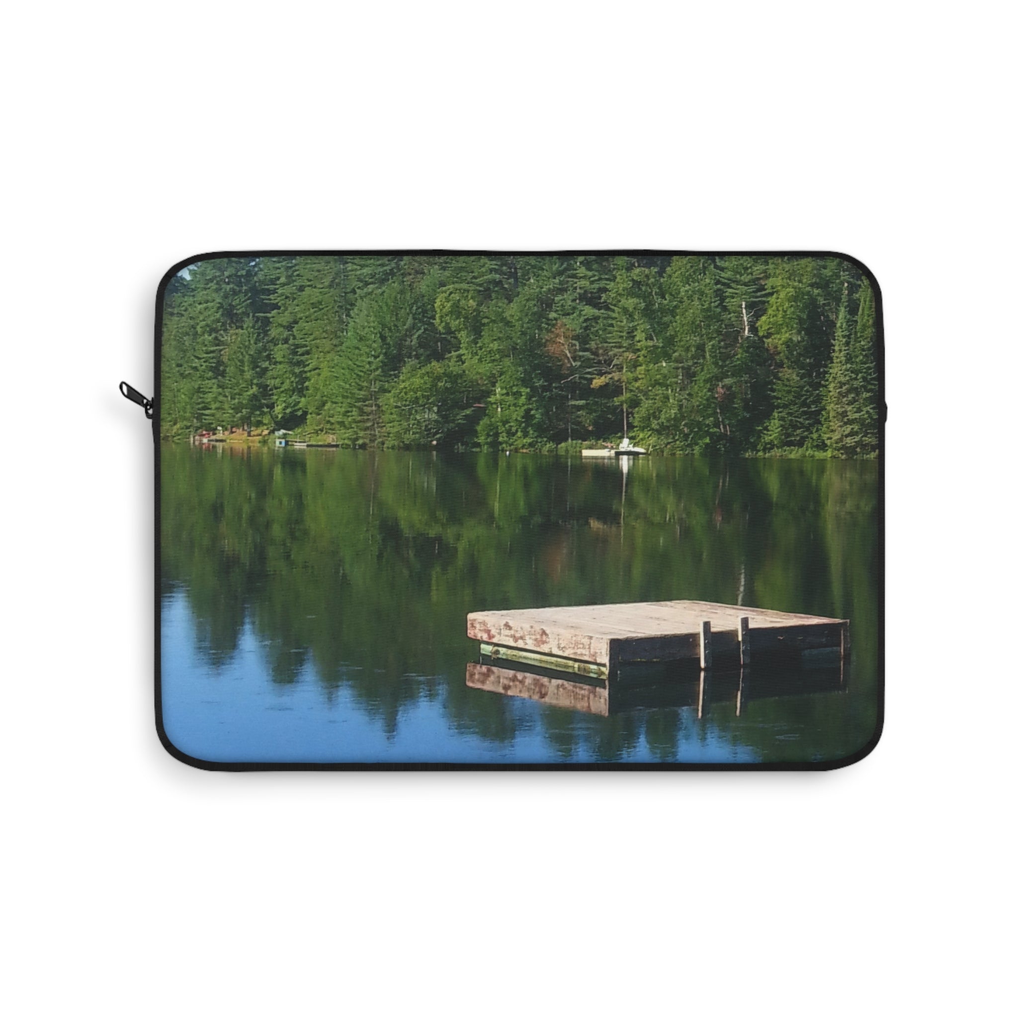 Reflective Solitude | Placid Lakefront Laptop Sleeve | The Flow Collection