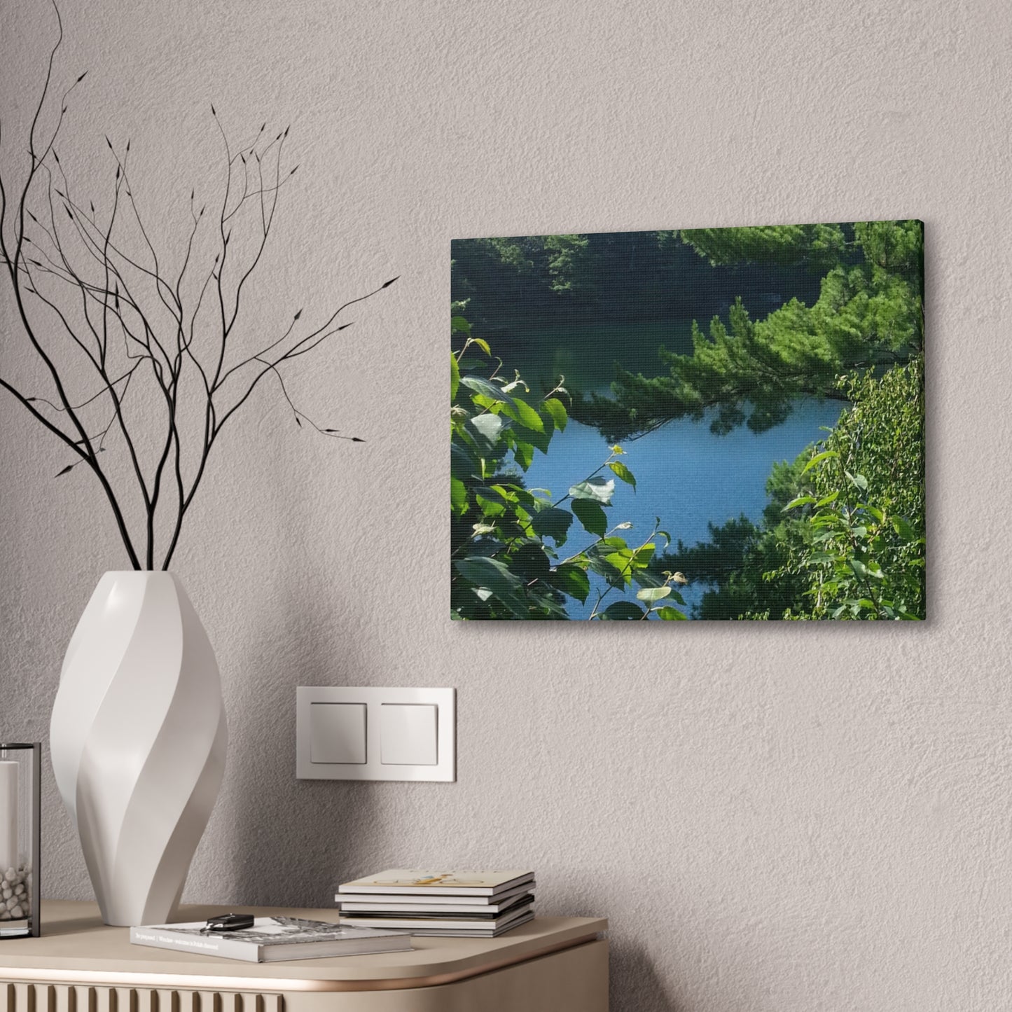 Nature-Inspired Canvases from an #originalphotograph of #PinkLake in Ontario - 0.75" Stretched Nature Wall Decor