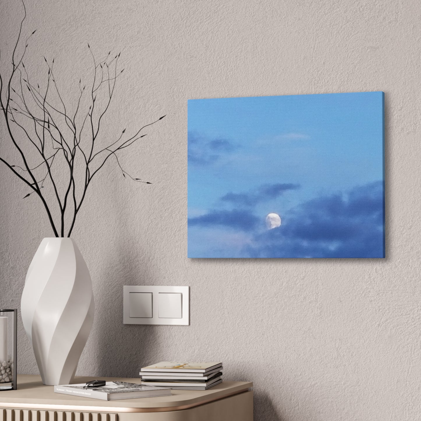 Nature-Inspired Canvases from an #originalphotograph of a Moonlit Sky - 0.75" Stretched Nature Wall Decor
