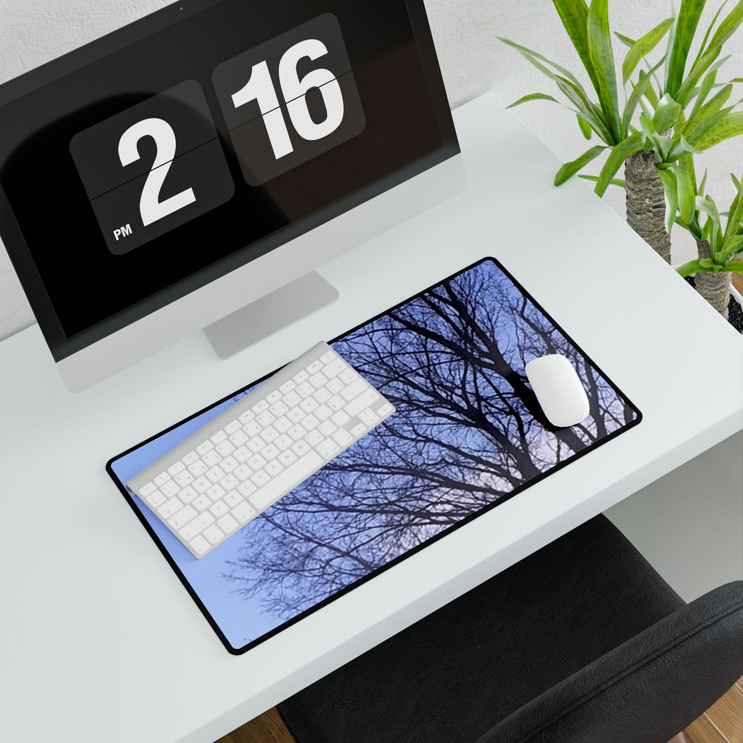 Nature-Inspired Desk Mat/Mouse pad - #originalphotography of Tree Silhouette Against a Blue Sky