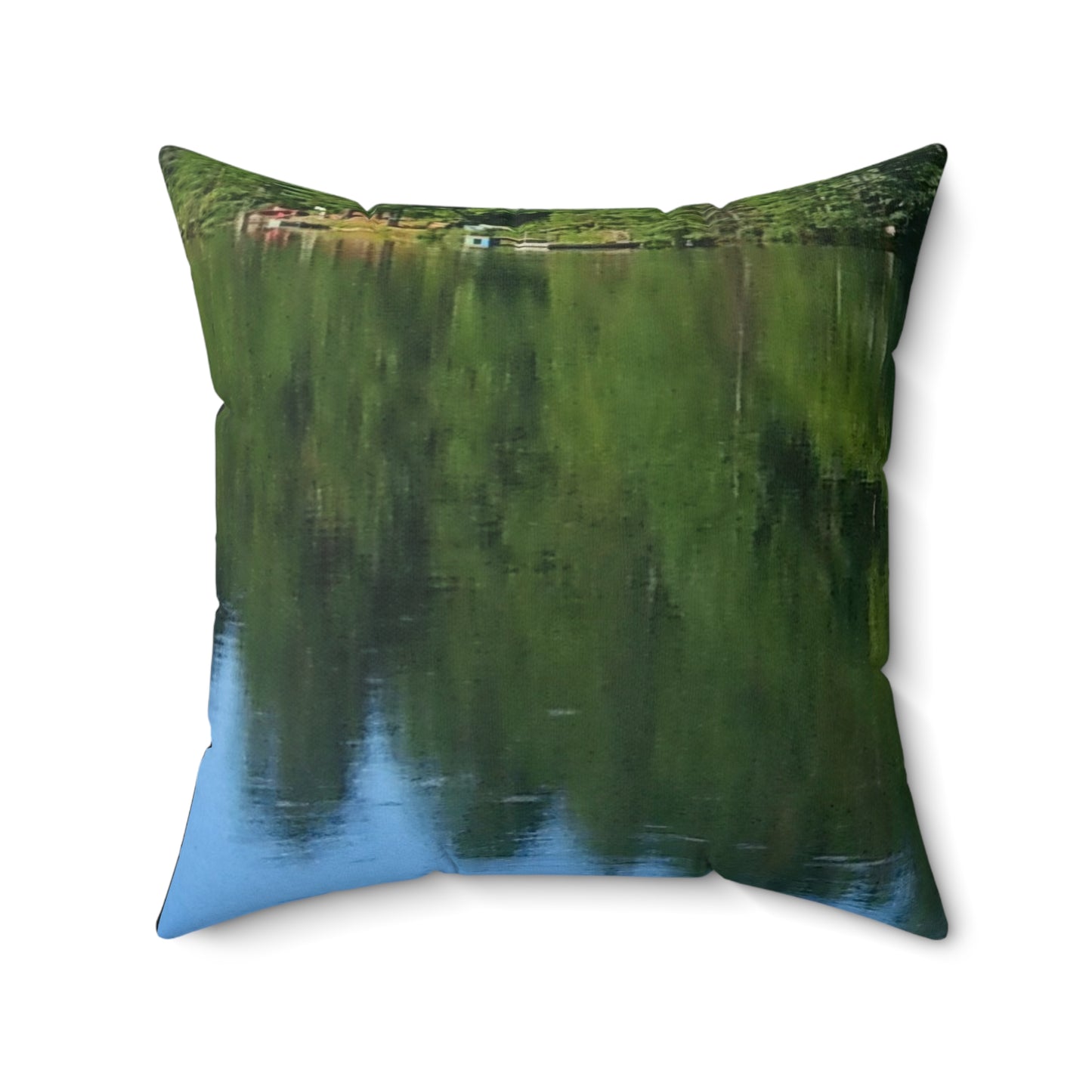 Nature-Inspired Decorative Square Pillow | Tranquil Water Reflection
