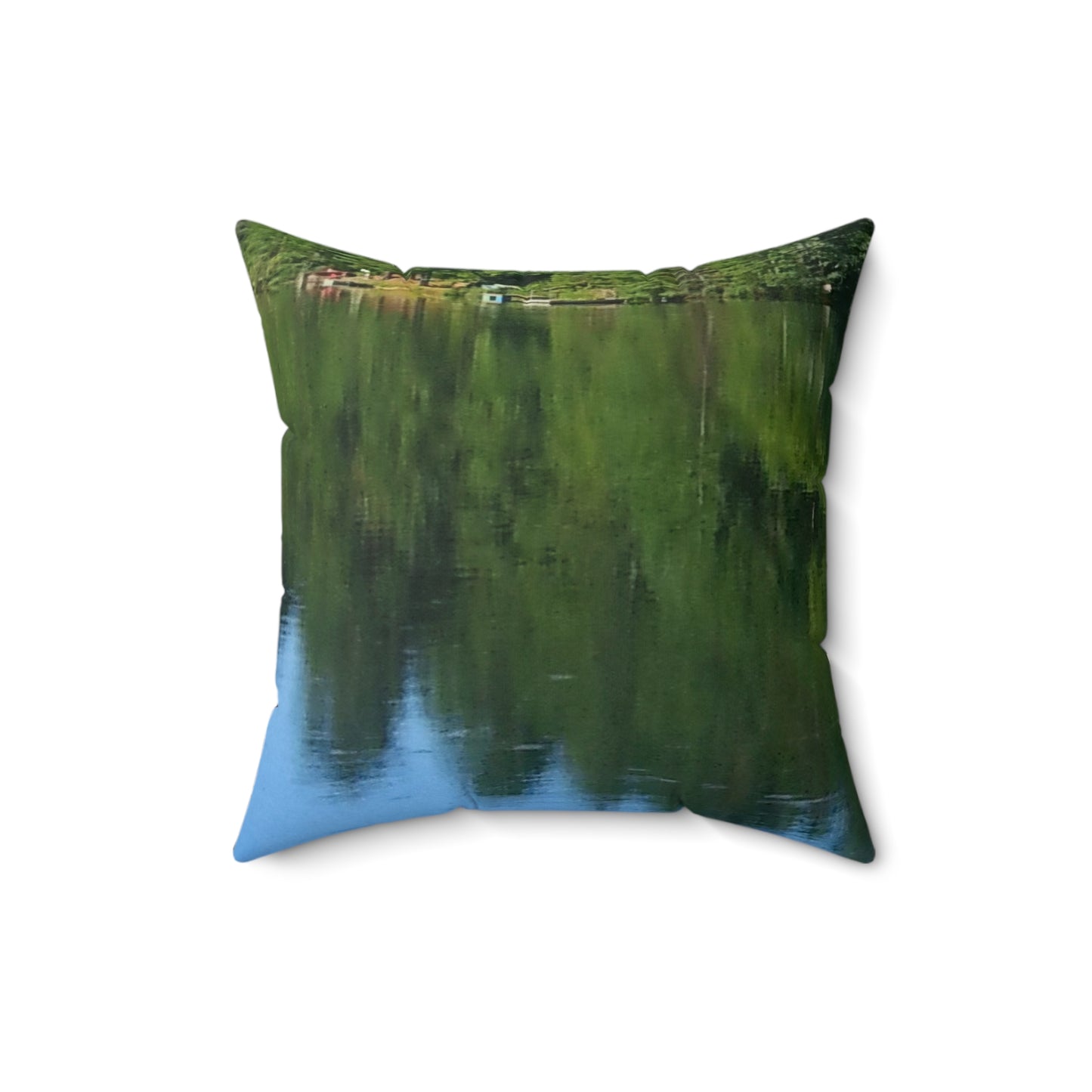 Nature-Inspired Decorative Square Pillow | Tranquil Water Reflection