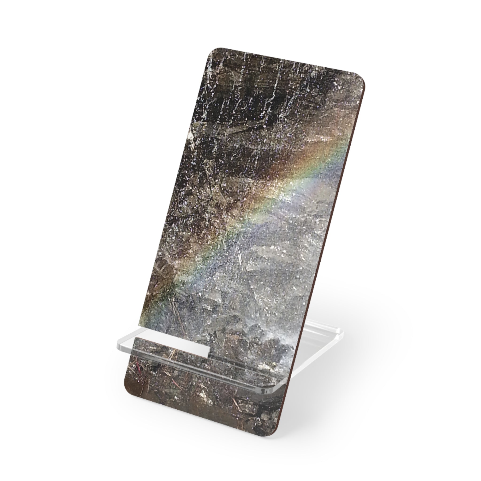 Crystal Pulse | Shimmering Geometric Light Phone Stand | The Rooted Collection