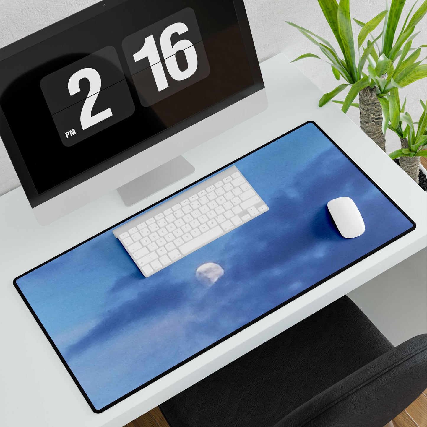 Nature-Inspired Desk Mat/Mouse Pad - #originalphotography of Serene Moonlit Sky