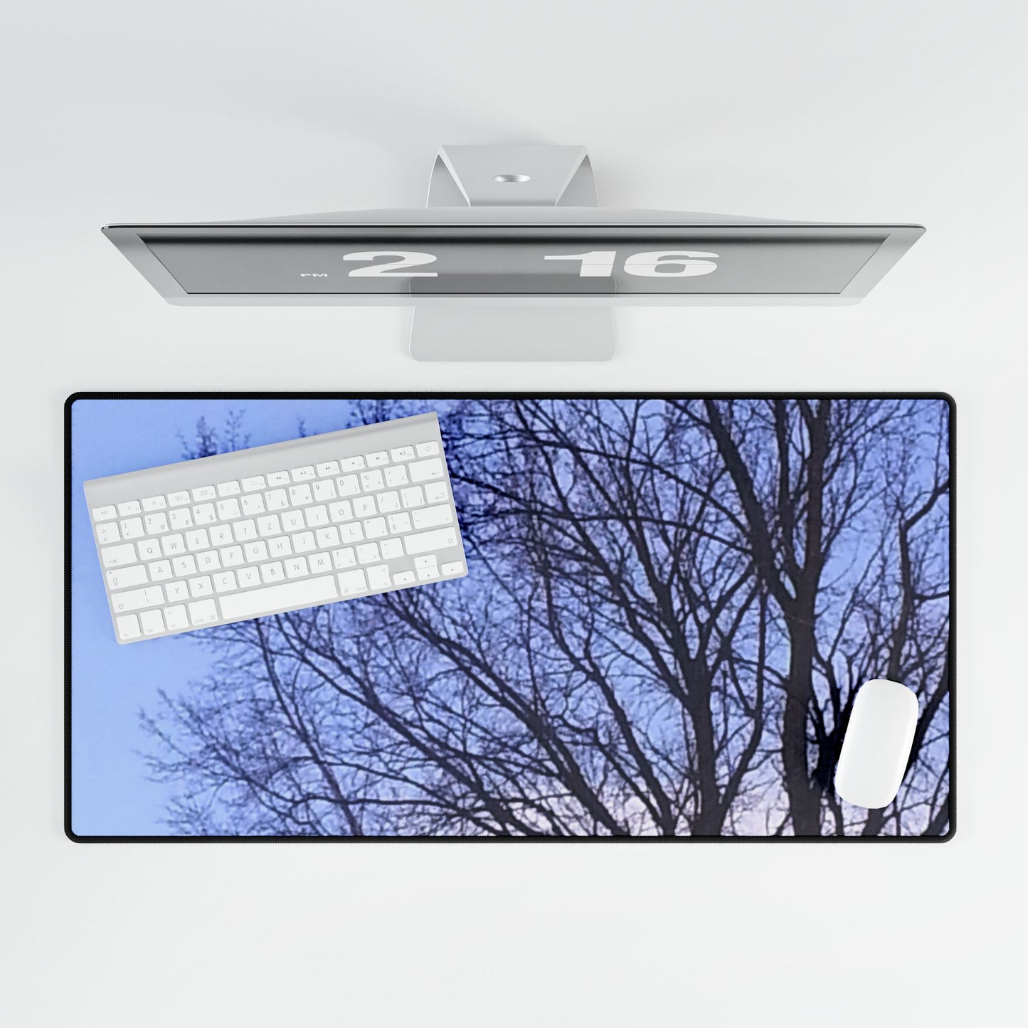 Nature-Inspired Desk Mat/Mouse pad - #originalphotography of Tree Silhouette Against a Blue Sky