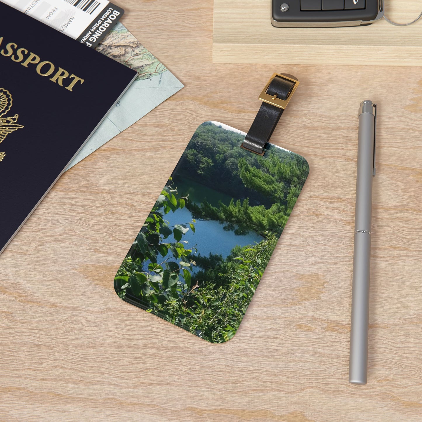 Nature-Inspired Luggage Tag with #originalphotograph of Scenic River