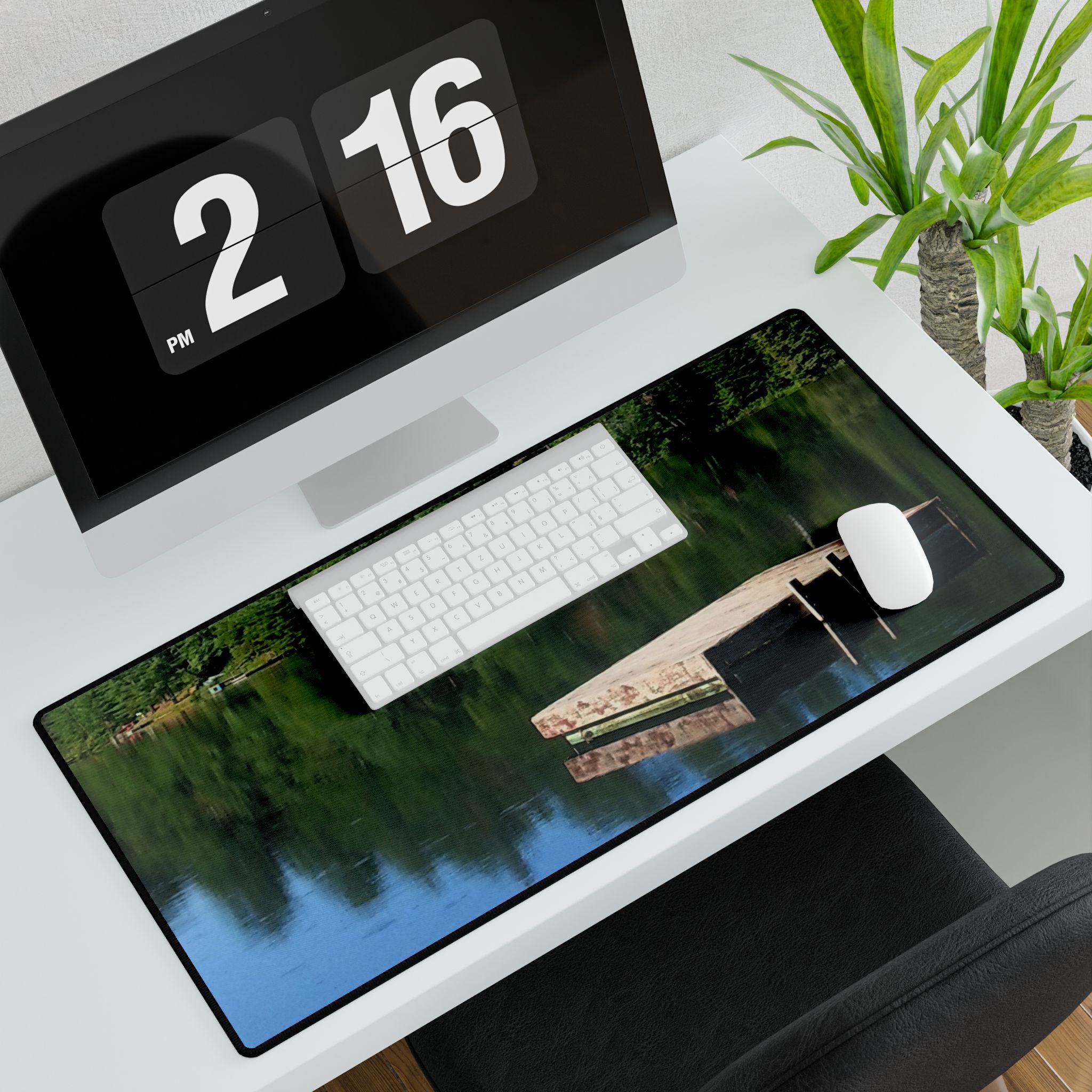 Reflected Focus | Serene Lakeside Desk Mat | The Nurture Collection