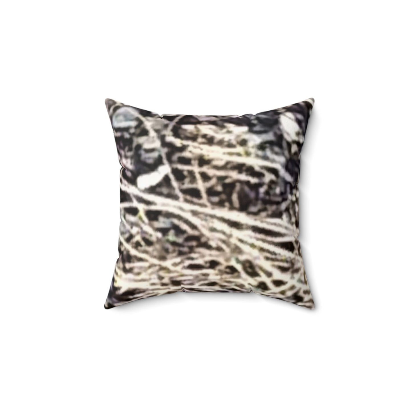 Nature-Inspired Decorative Square Pillow - Earthy Textured Design of a Stone Bed