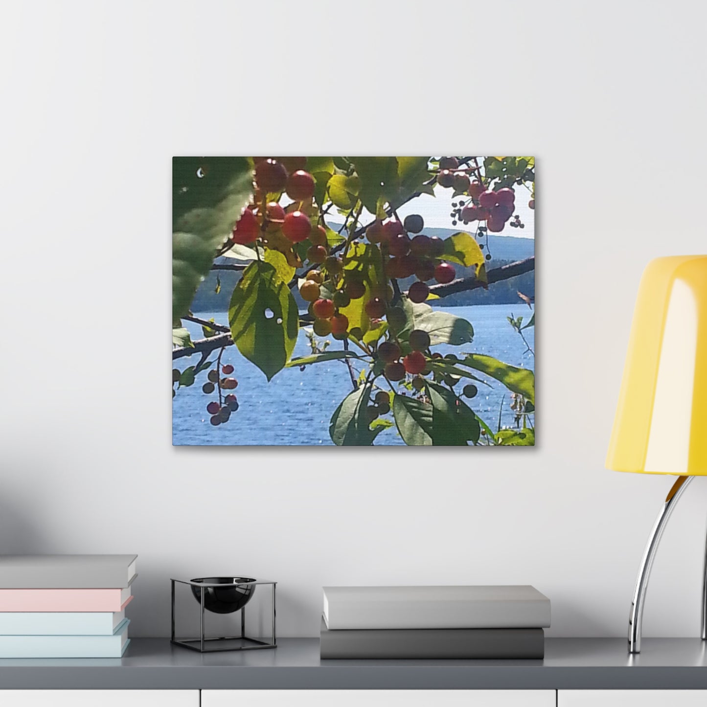 Nature-Inspired Canvases from an #originalphotograph of a Scenic Berry Branch - 0.75" Stretched Nature Wall Decor