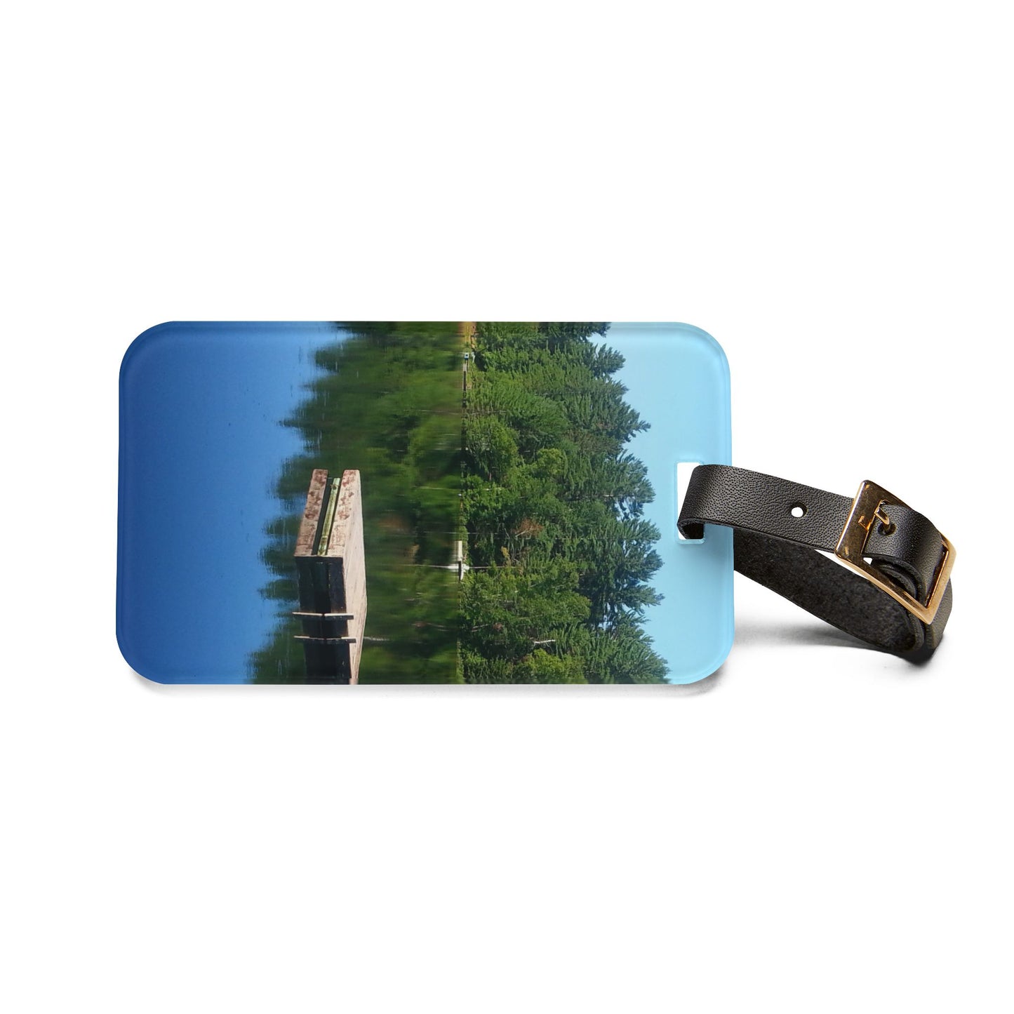Nature-Inspired Luggage Tag with #originalphotograph of floating dock