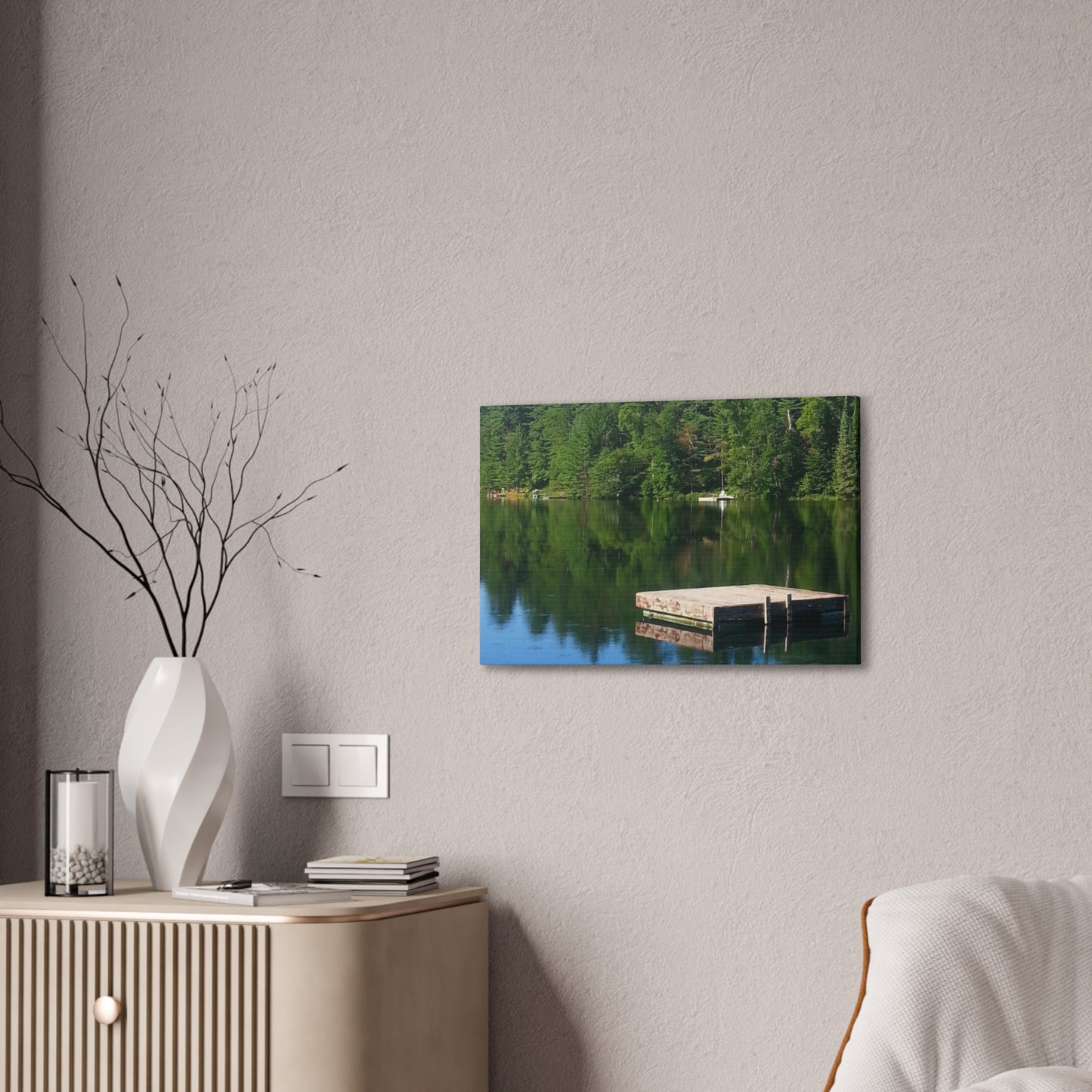 Nature-Inspired Canvases from an #originalphotograph of a Tranquil Lakeside Reflection - 0.75" Stretched Nature Wall Decor