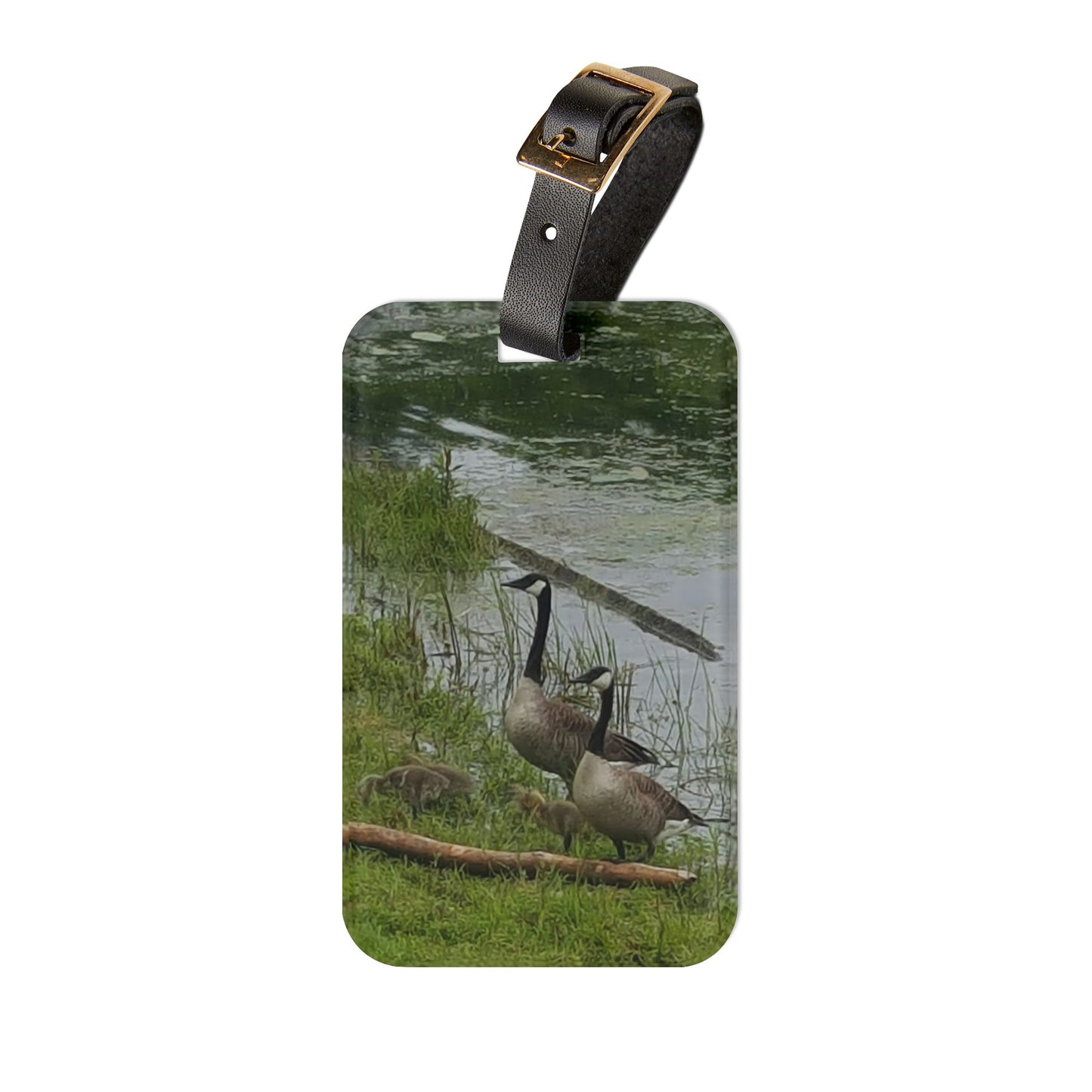 Nature-Inspired Luggage Tag with #originalphotograph of Canadian Geese Family