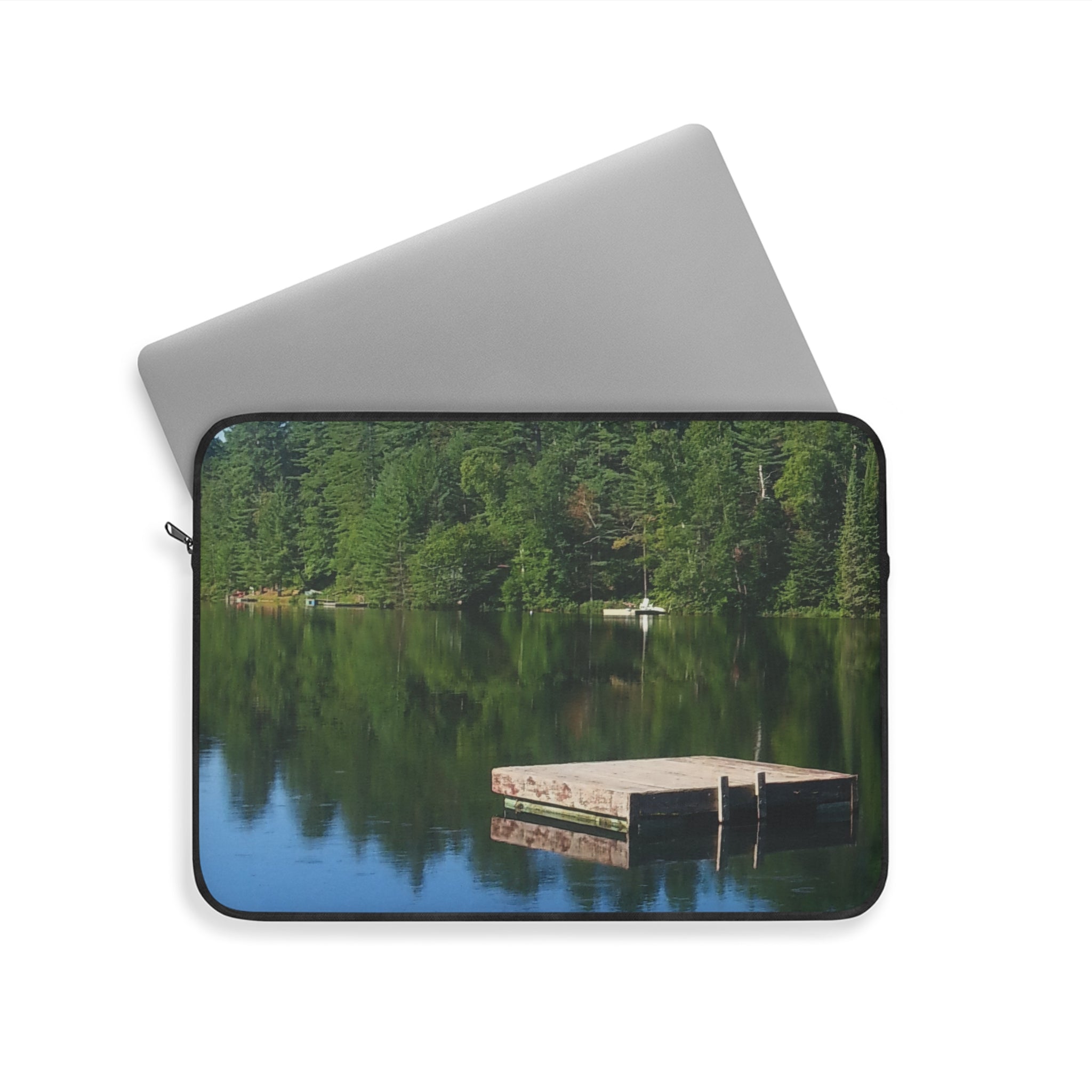 Reflective Solitude | Placid Lakefront Laptop Sleeve | The Flow Collection