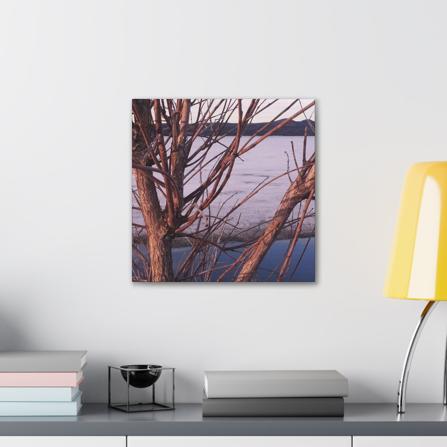 Nature-Inspired Canvases from an #originalphotograph of a Serene Lakeview with Bare Trees - 0.75" Stretched Nature Wall Decor