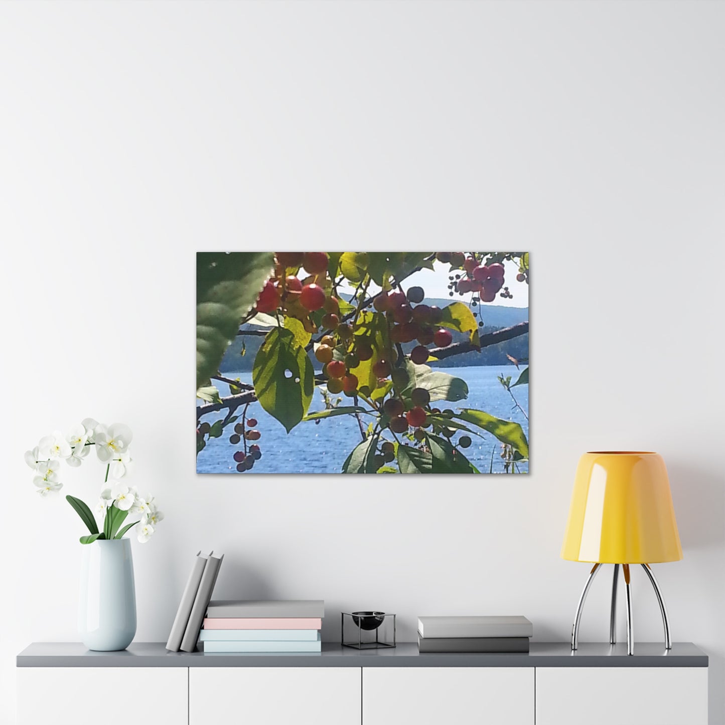 Nature-Inspired Canvases from an #originalphotograph of a Scenic Berry Branch - 0.75" Stretched Nature Wall Decor