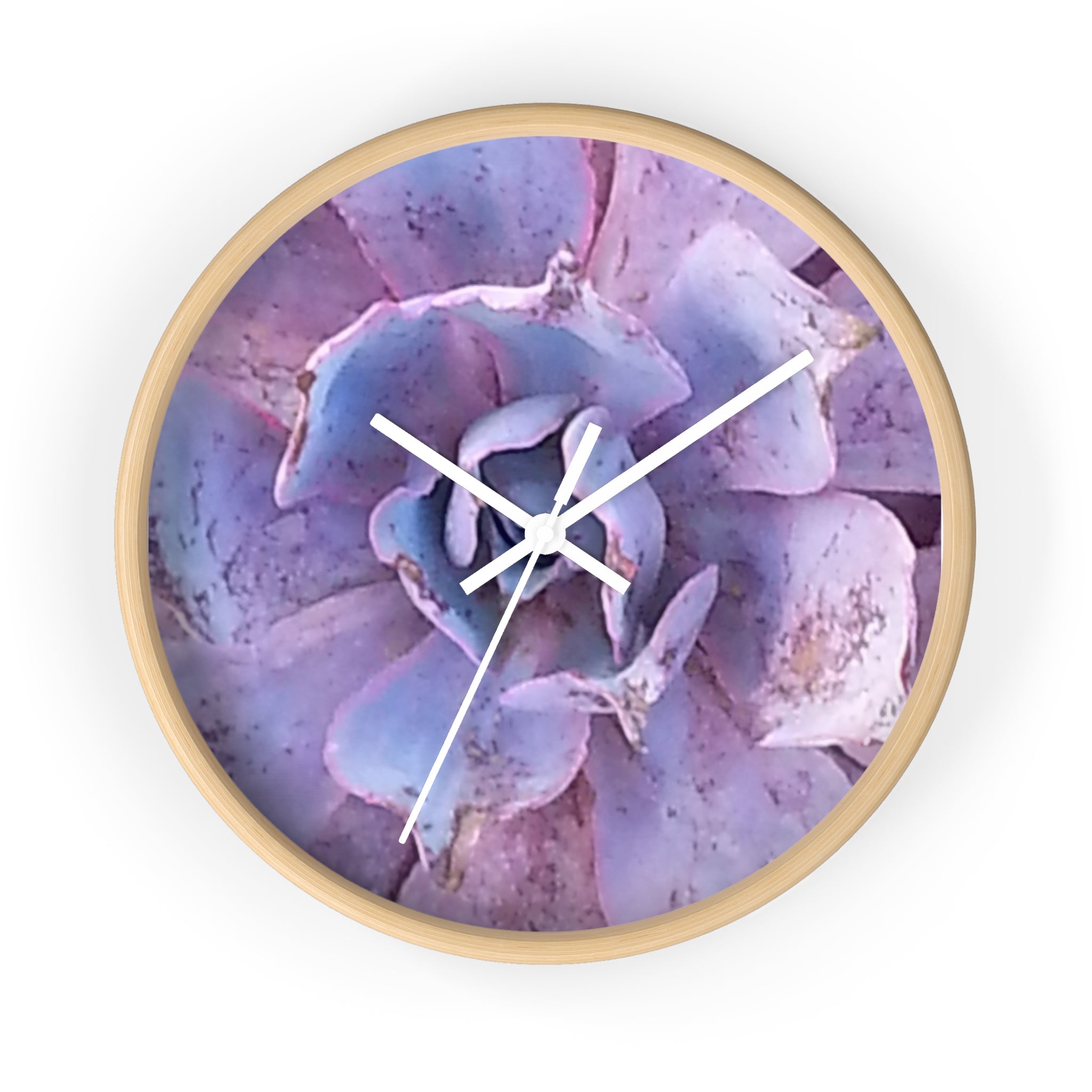 Arid Bloom | Dusty Lilac Growth Silent Glass Clock | The Rooted Collection