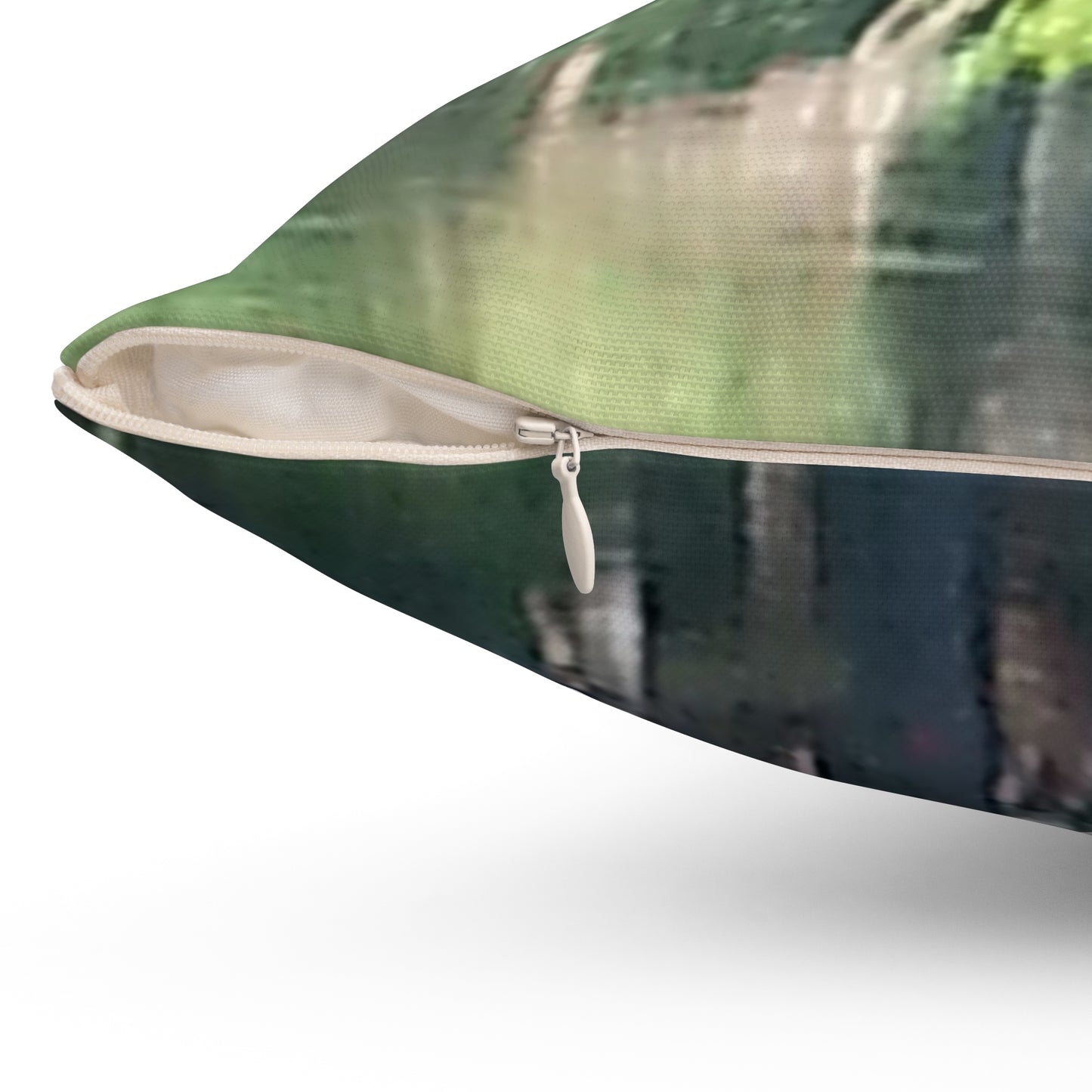 Nature-Inspired Decorative Square Pillow - #originalphotograph of serene lake reflection