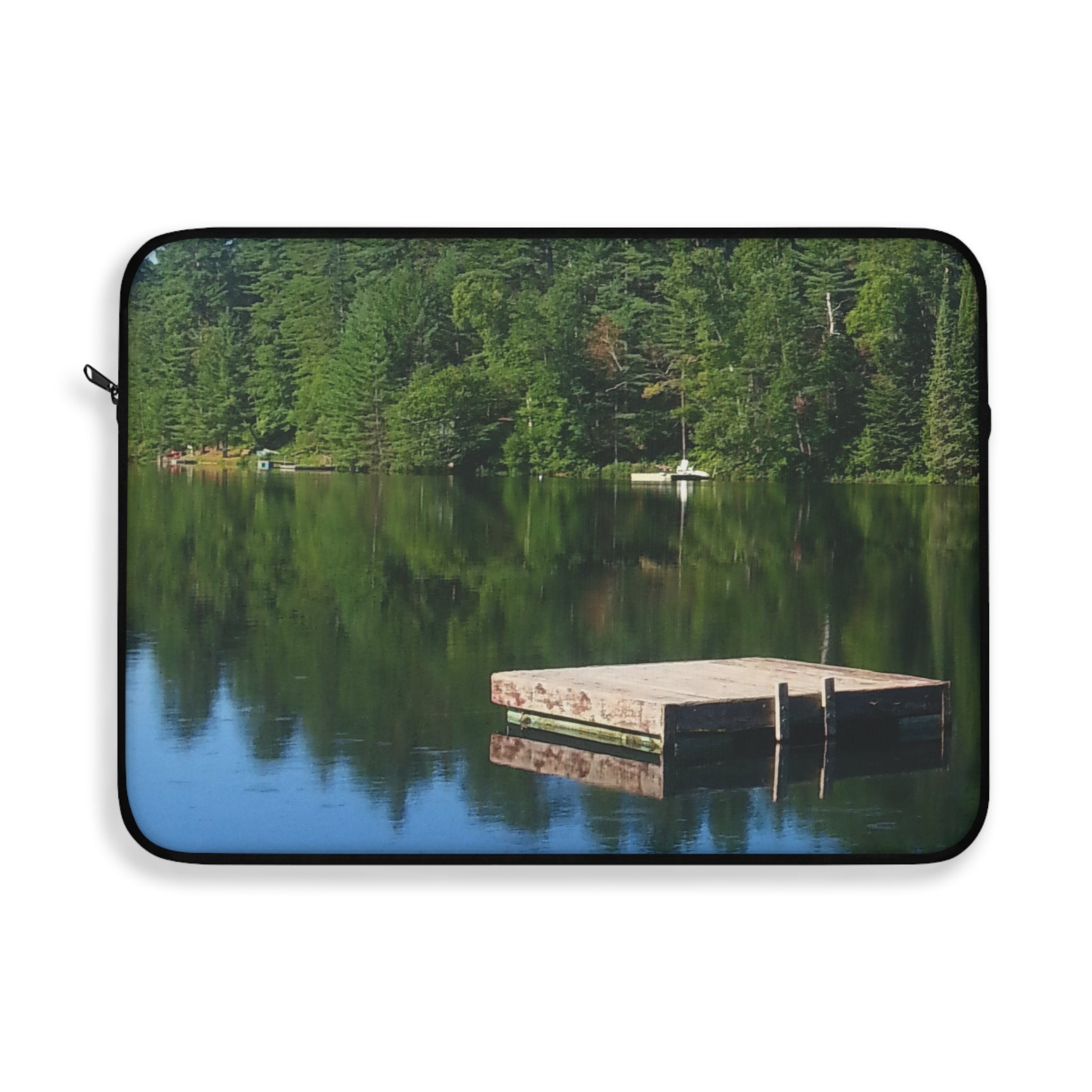 Reflective Solitude | Placid Lakefront Laptop Sleeve | The Flow Collection