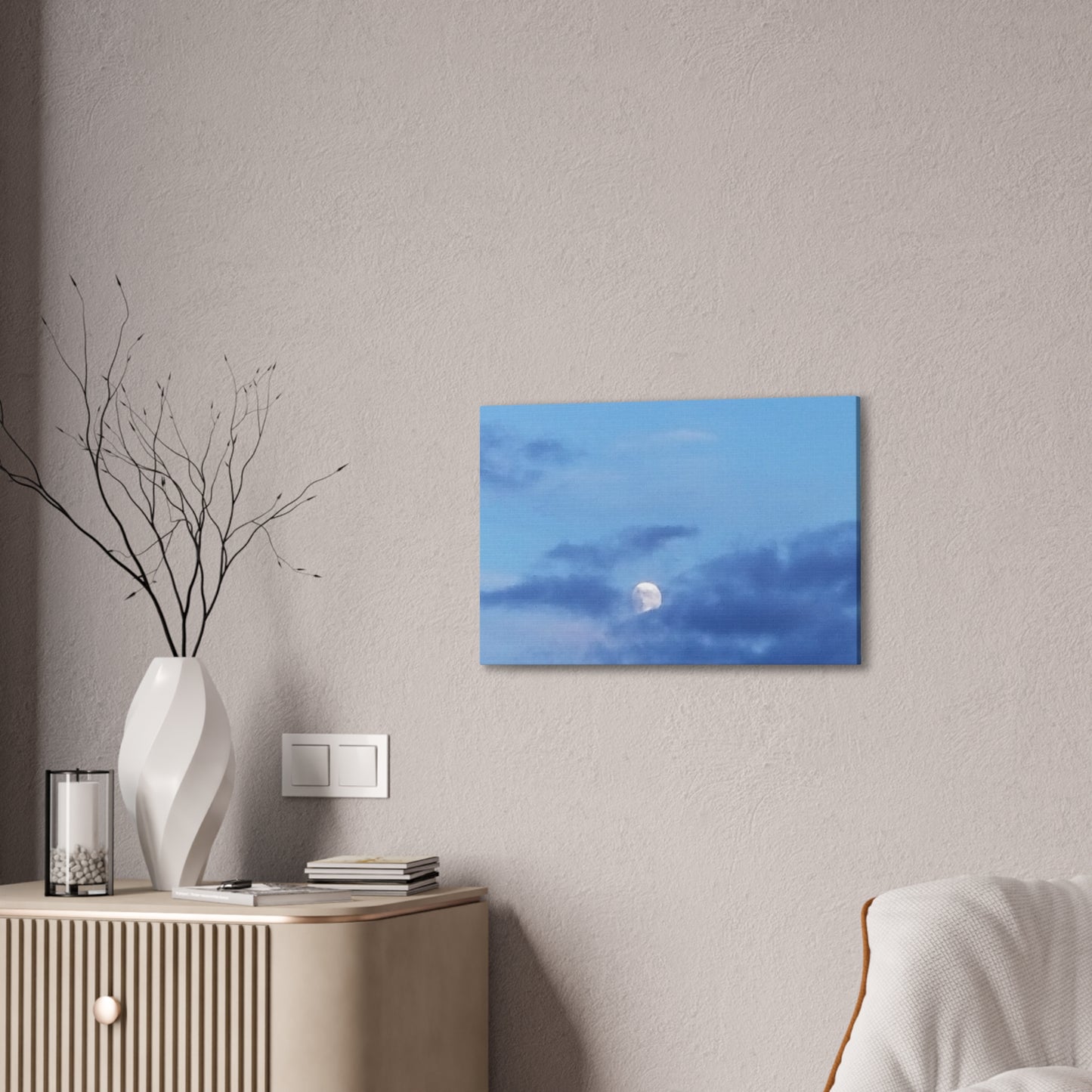Nature-Inspired Canvases from an #originalphotograph of a Moonlit Sky - 0.75" Stretched Nature Wall Decor