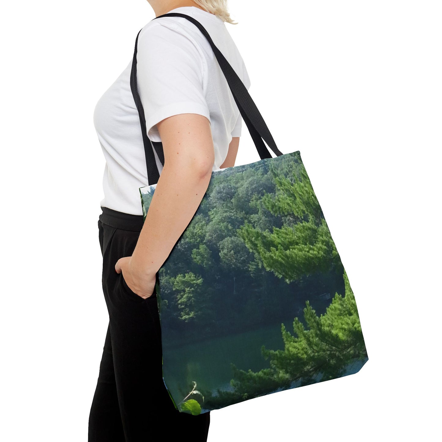 Nature-Inspired Tote Bag | Serene Lakeview