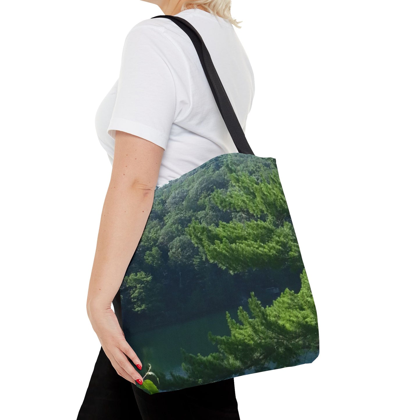 Nature-Inspired Tote Bag | Serene Lakeview