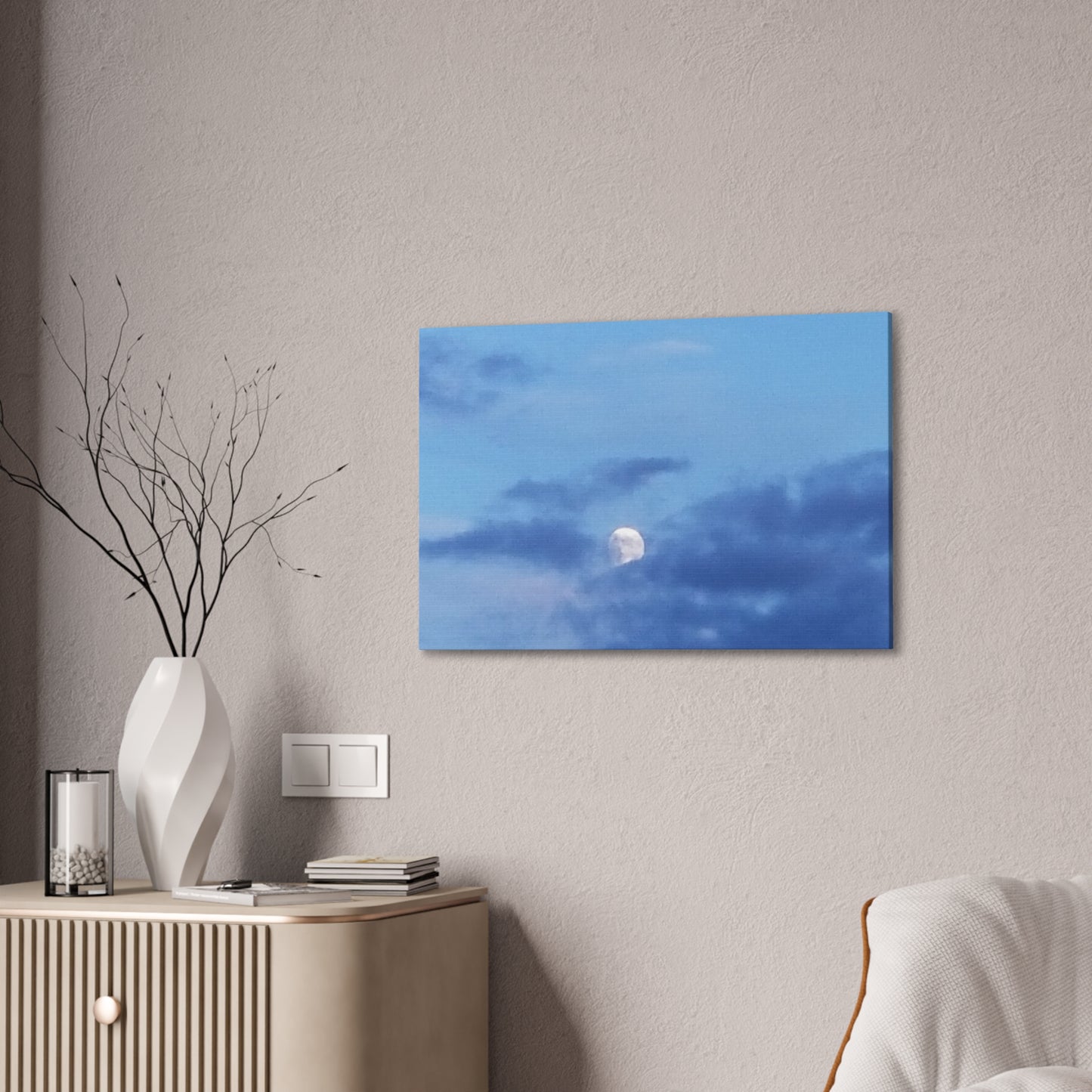 Nature-Inspired Canvases from an #originalphotograph of a Moonlit Sky - 0.75" Stretched Nature Wall Decor