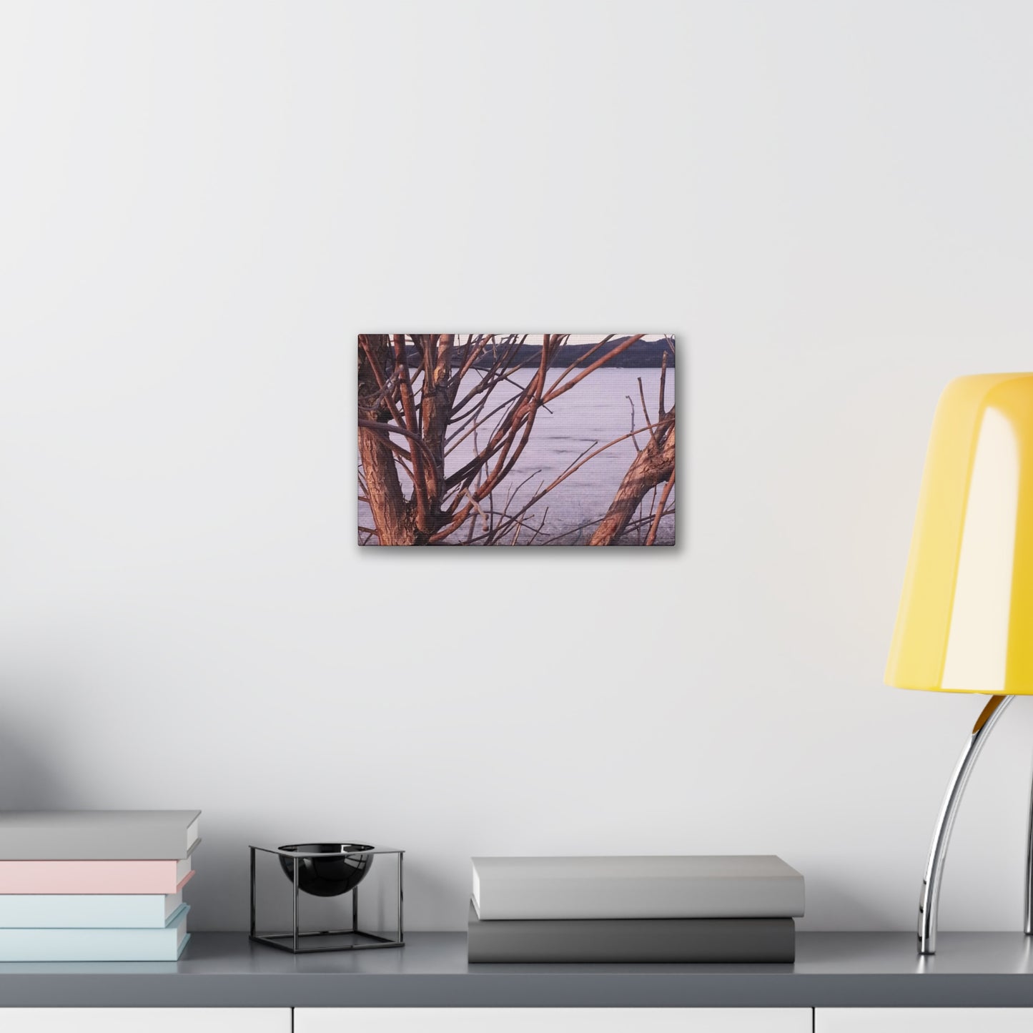 Nature-Inspired Canvases from an #originalphotograph of a Serene Lakeview with Bare Trees - 0.75" Stretched Nature Wall Decor