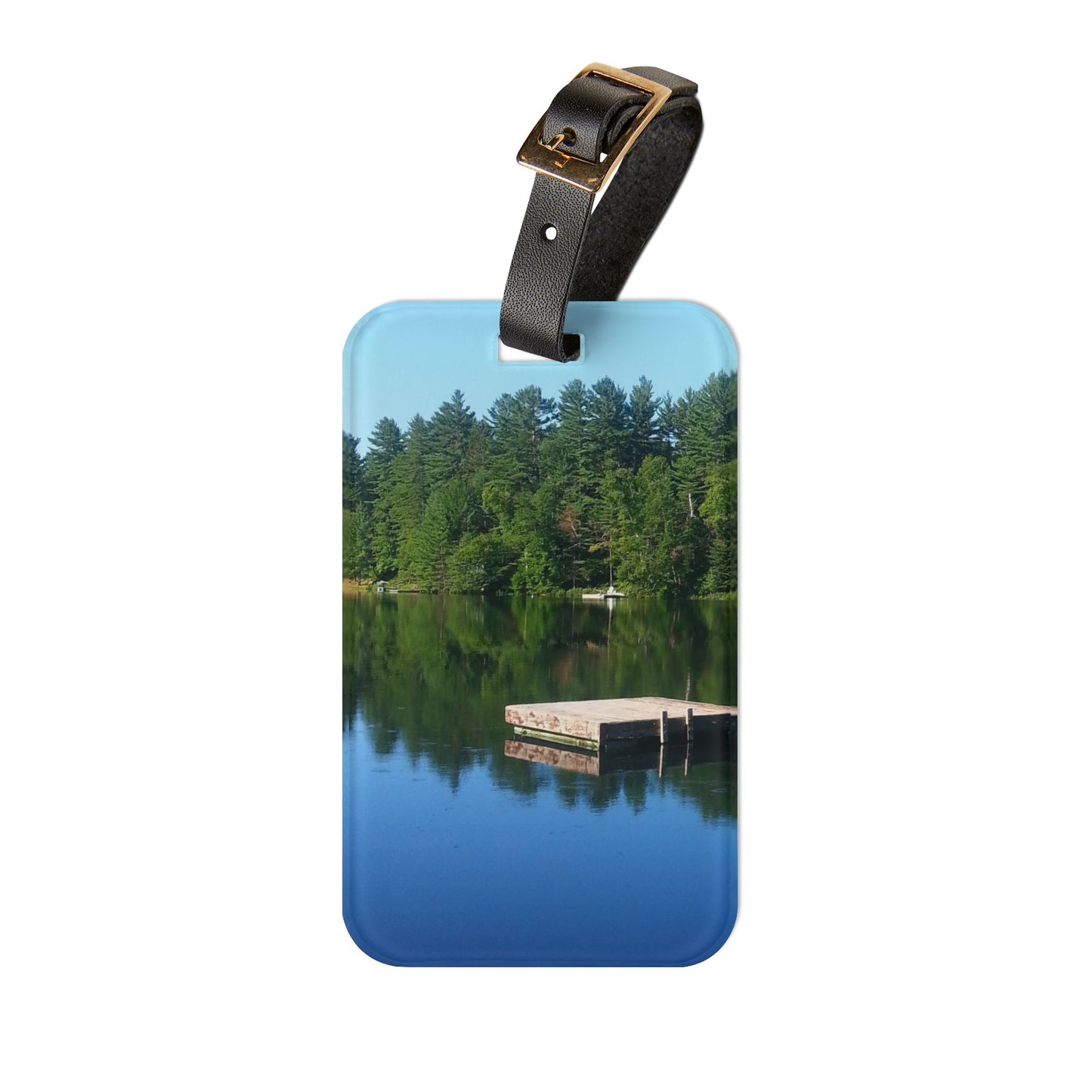 Nature-Inspired Luggage Tag with #originalphotograph of floating dock