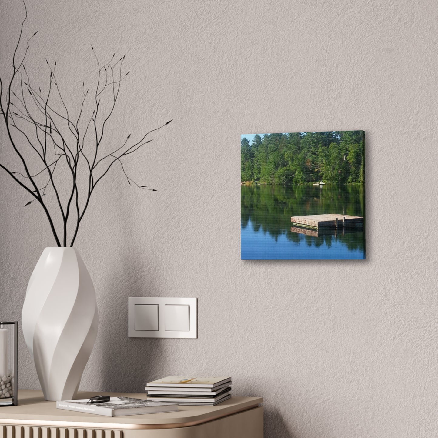 Nature-Inspired Canvases from an #originalphotograph of a Tranquil Lakeside Reflection - 0.75" Stretched Nature Wall Decor