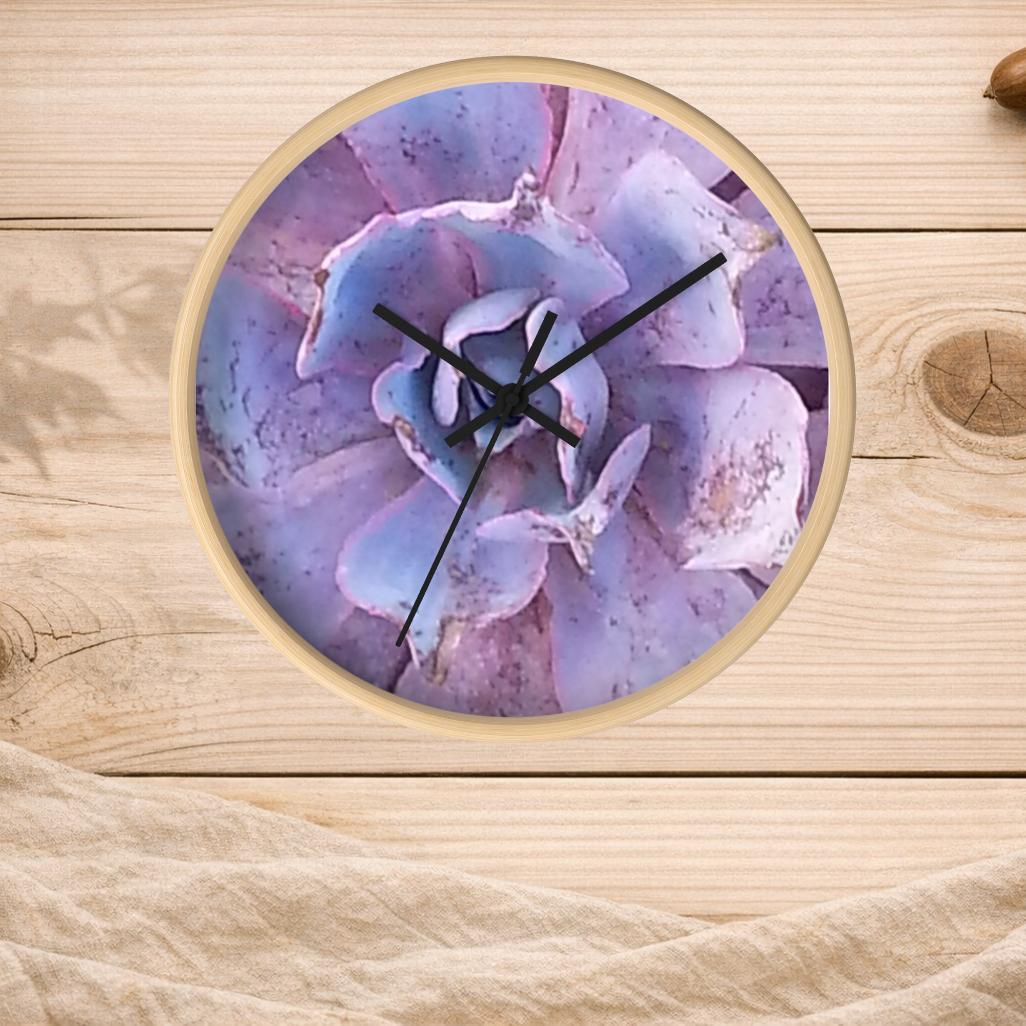 Arid Bloom | Dusty Lilac Growth Silent Glass Clock | The Rooted Collection