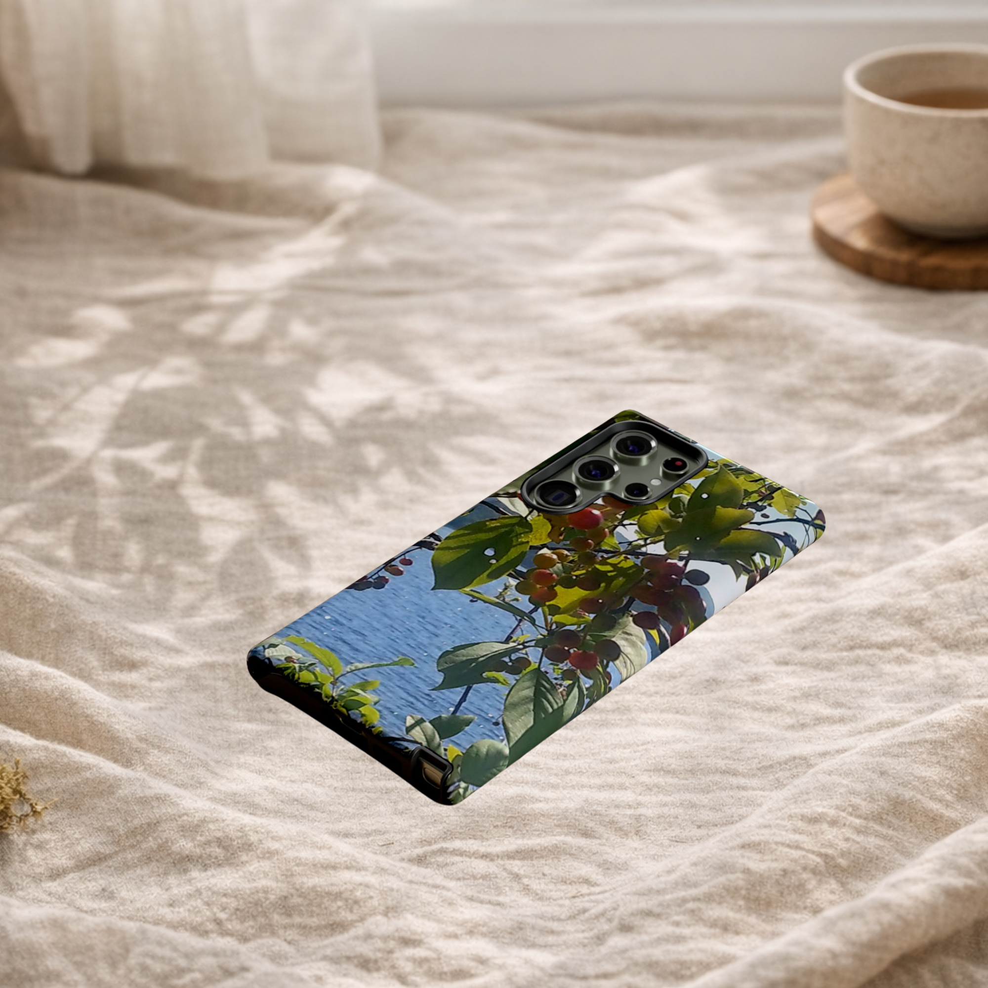 Crimson Pulse | Vibrant Crimson Berry Botanical Phone Case | The Flow Collection