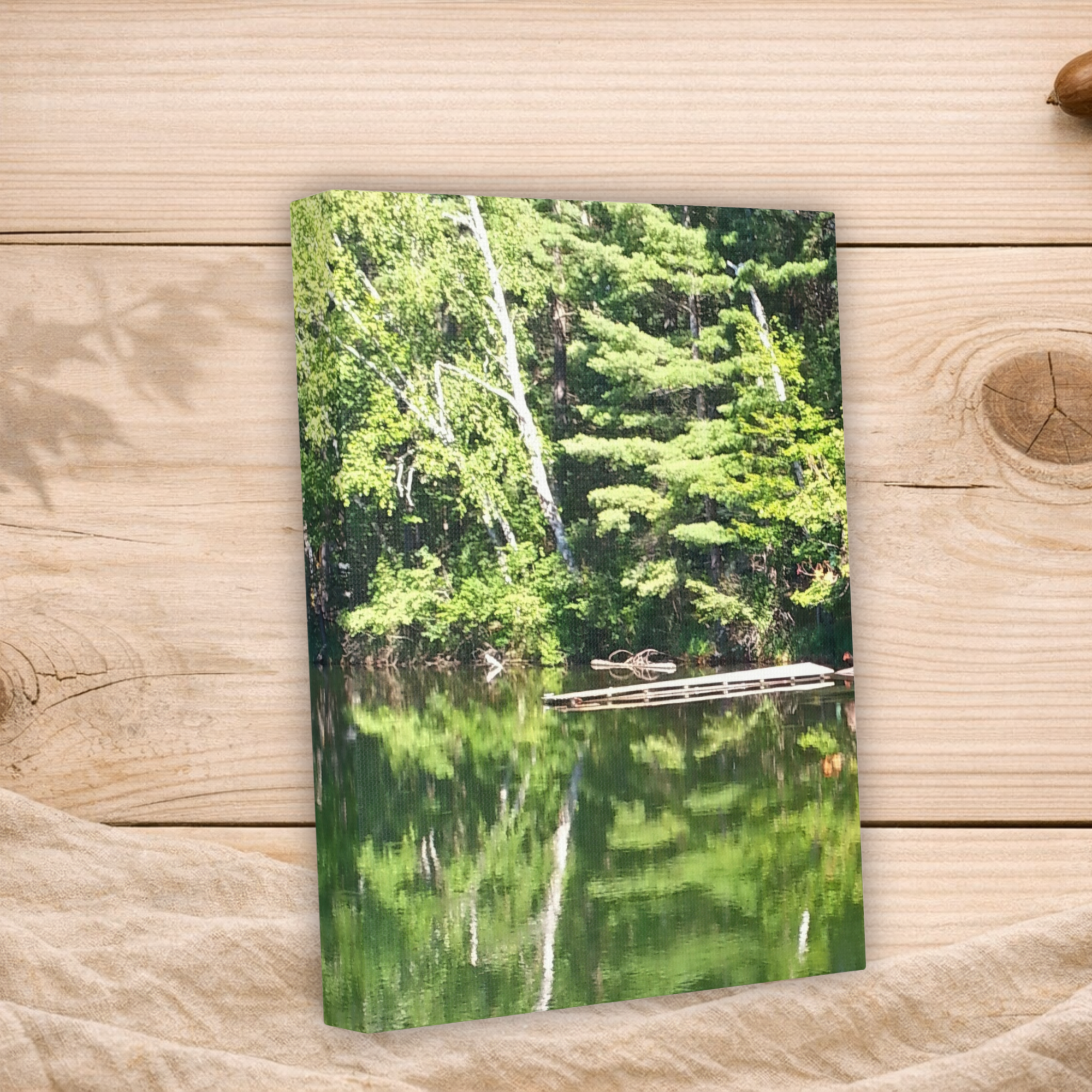 Echoed Stillness | Sheltered Green Lake Wall Art | The Nurture Collection