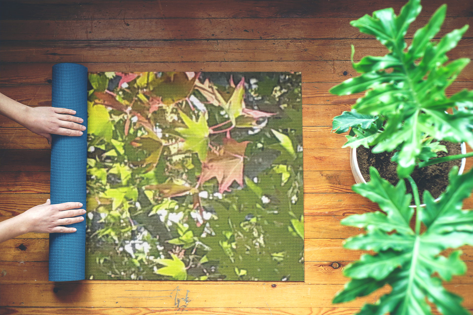 Seasonal Roots | Autumn Foliage Earth-Toned Yoga Mat | The Inspiration Collection