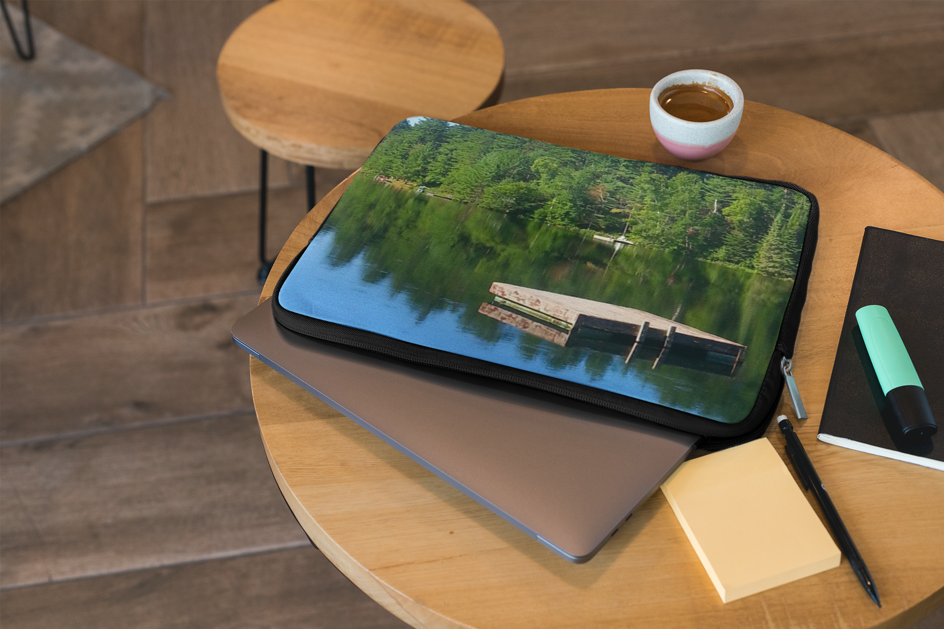 Reflective Solitude | Placid Lakefront Laptop Sleeve | The Flow Collection