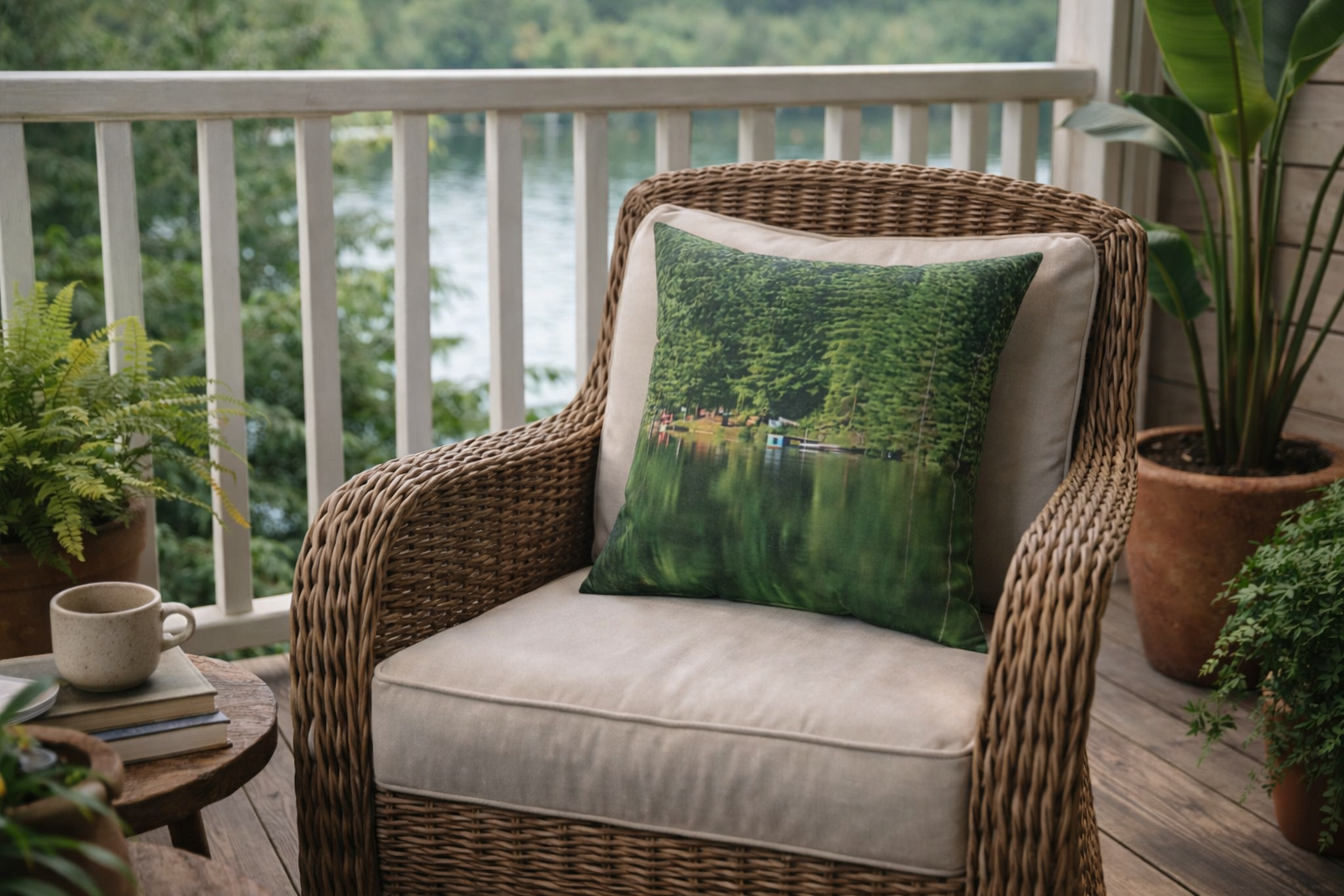 Soft Sanctuary | Serene Waterside Reflection Pillow | The Nurture Collection