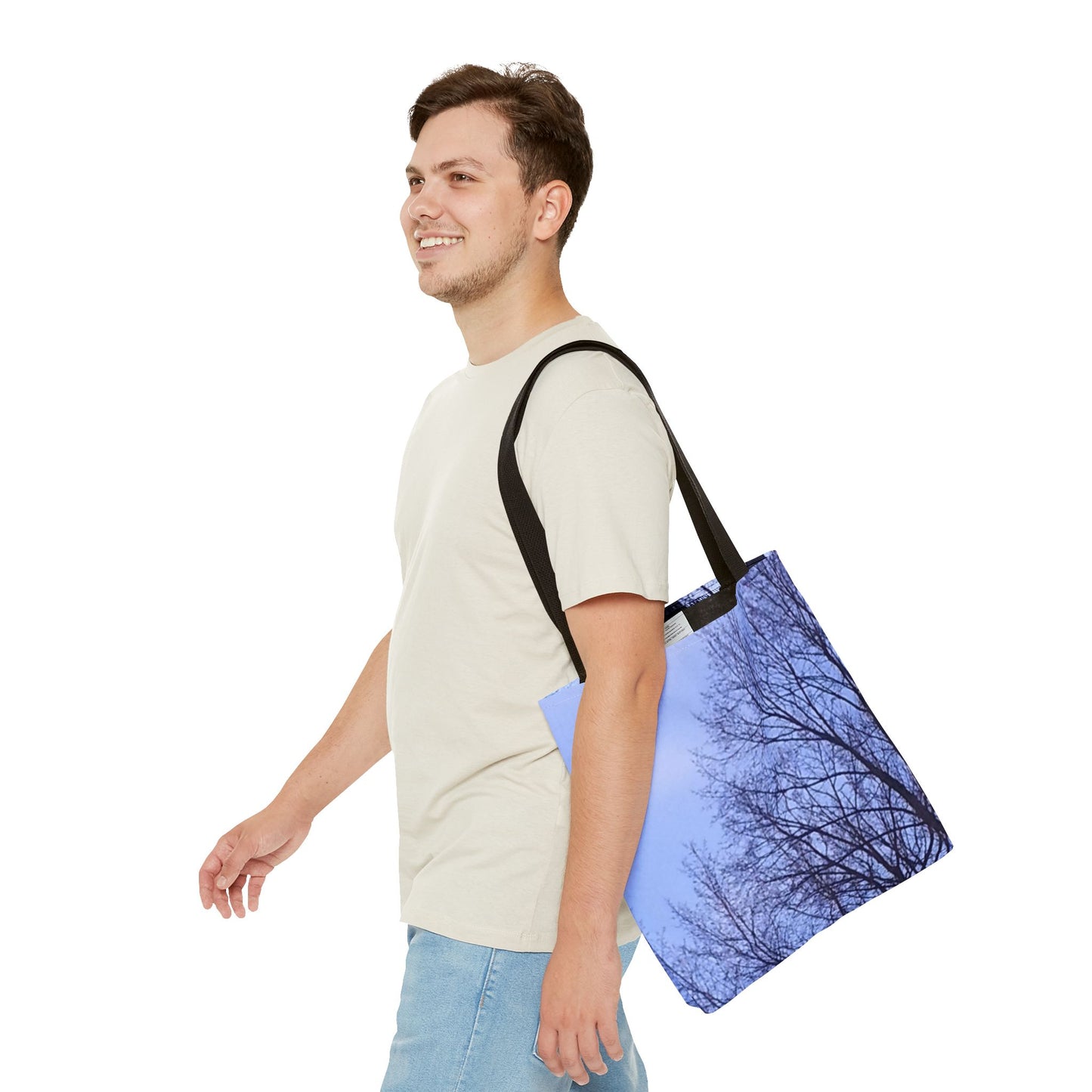 Nature-Inspired Tote Bag with an #originalphotograph of a Tree Silhouette Against a Blue Sky