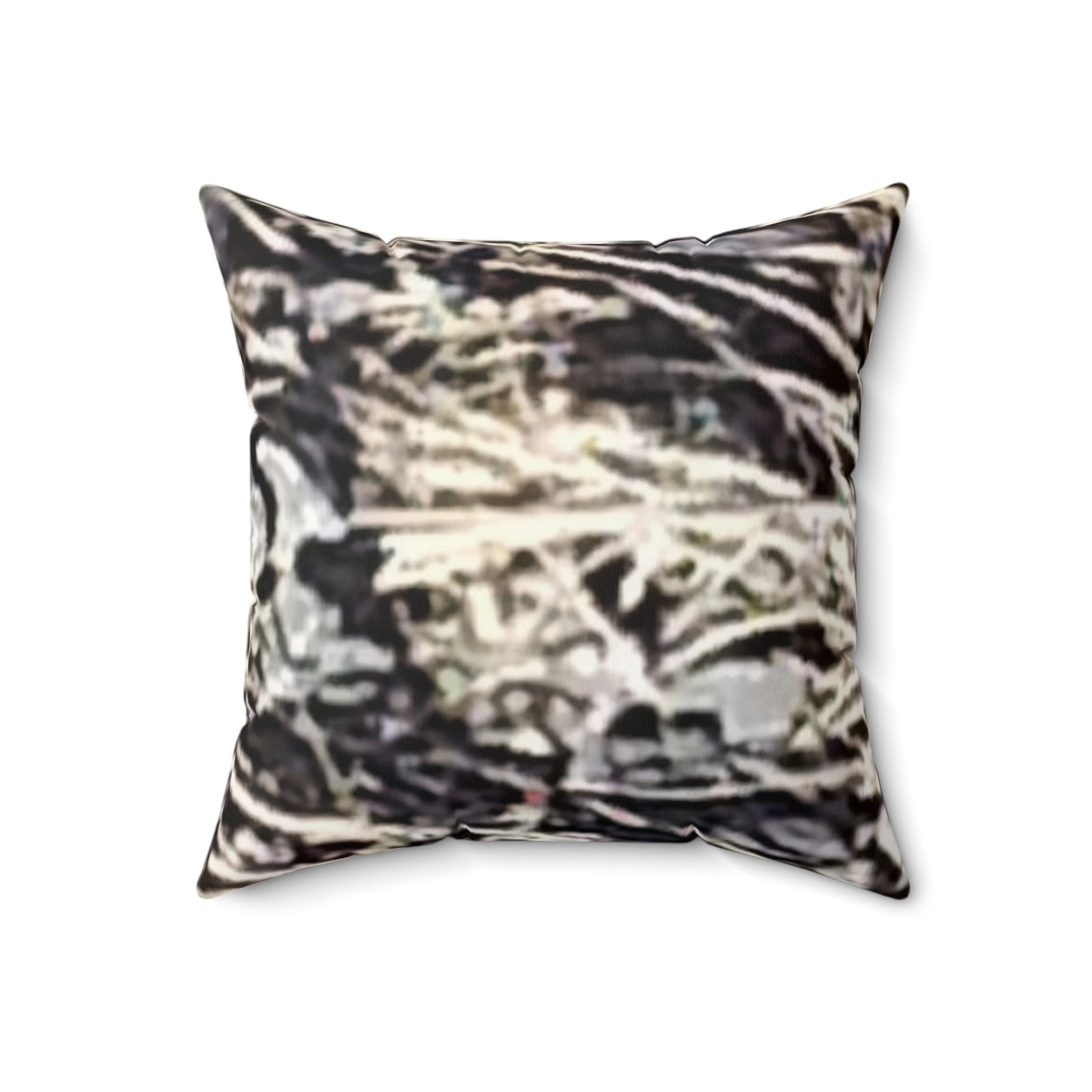 Nature-Inspired Decorative Square Pillow - Earthy Textured Design of a Stone Bed