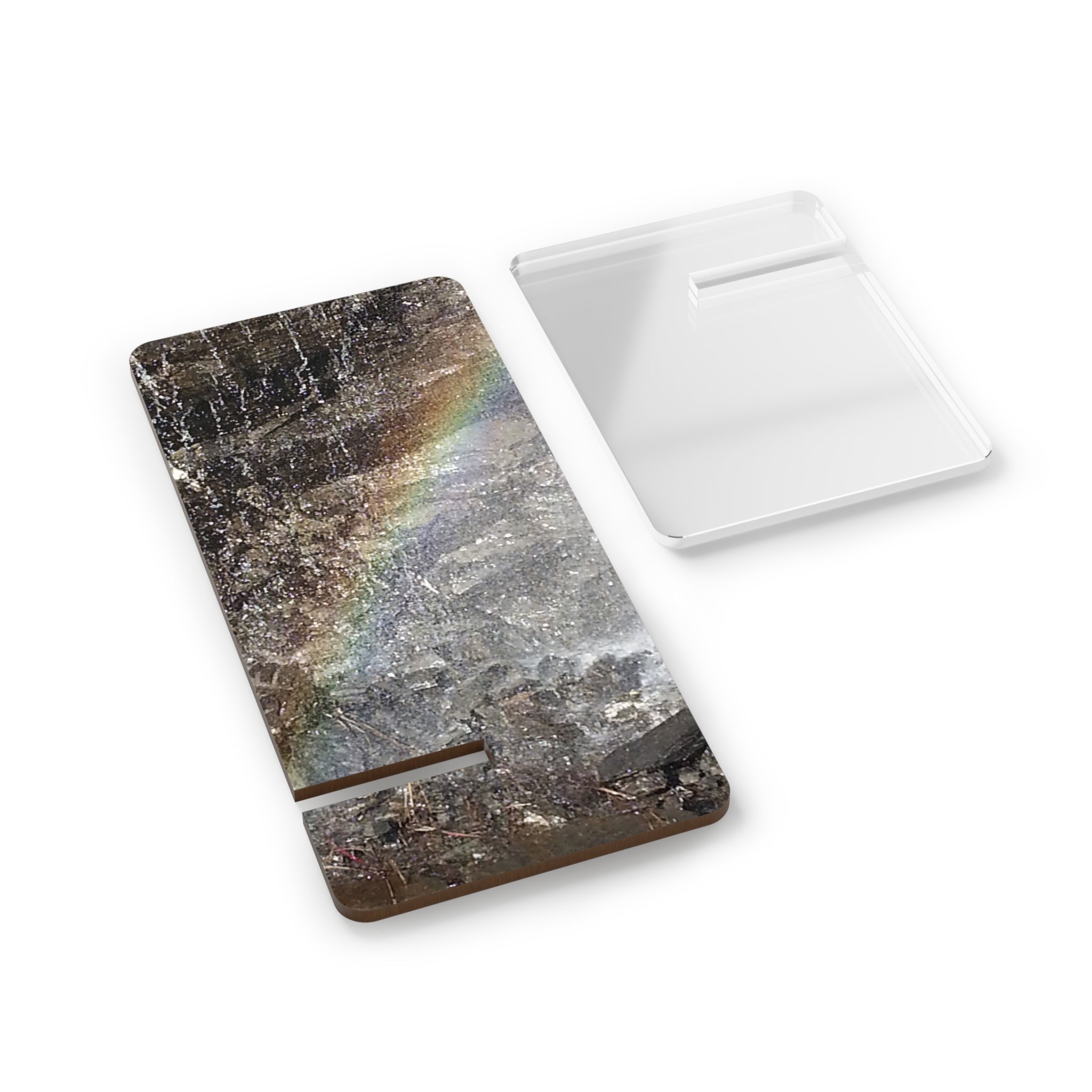 Crystal Pulse | Shimmering Geometric Light Phone Stand | The Rooted Collection