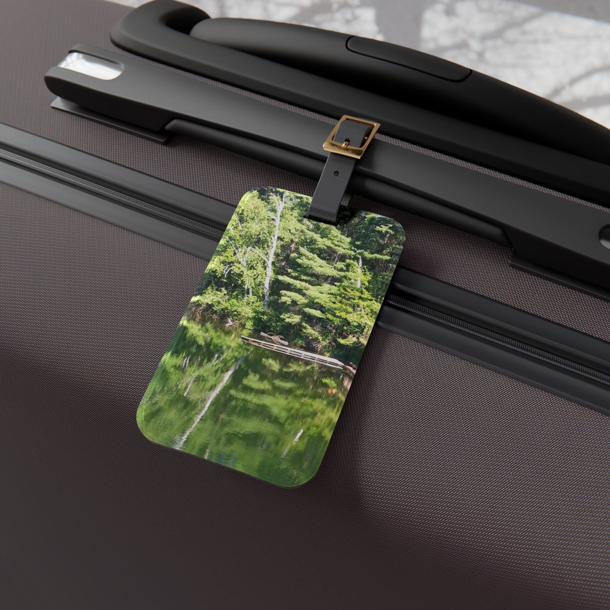 Mirror Symmetry | Tranquil Forest Reflection Luggage Tag | The Nurture Collection