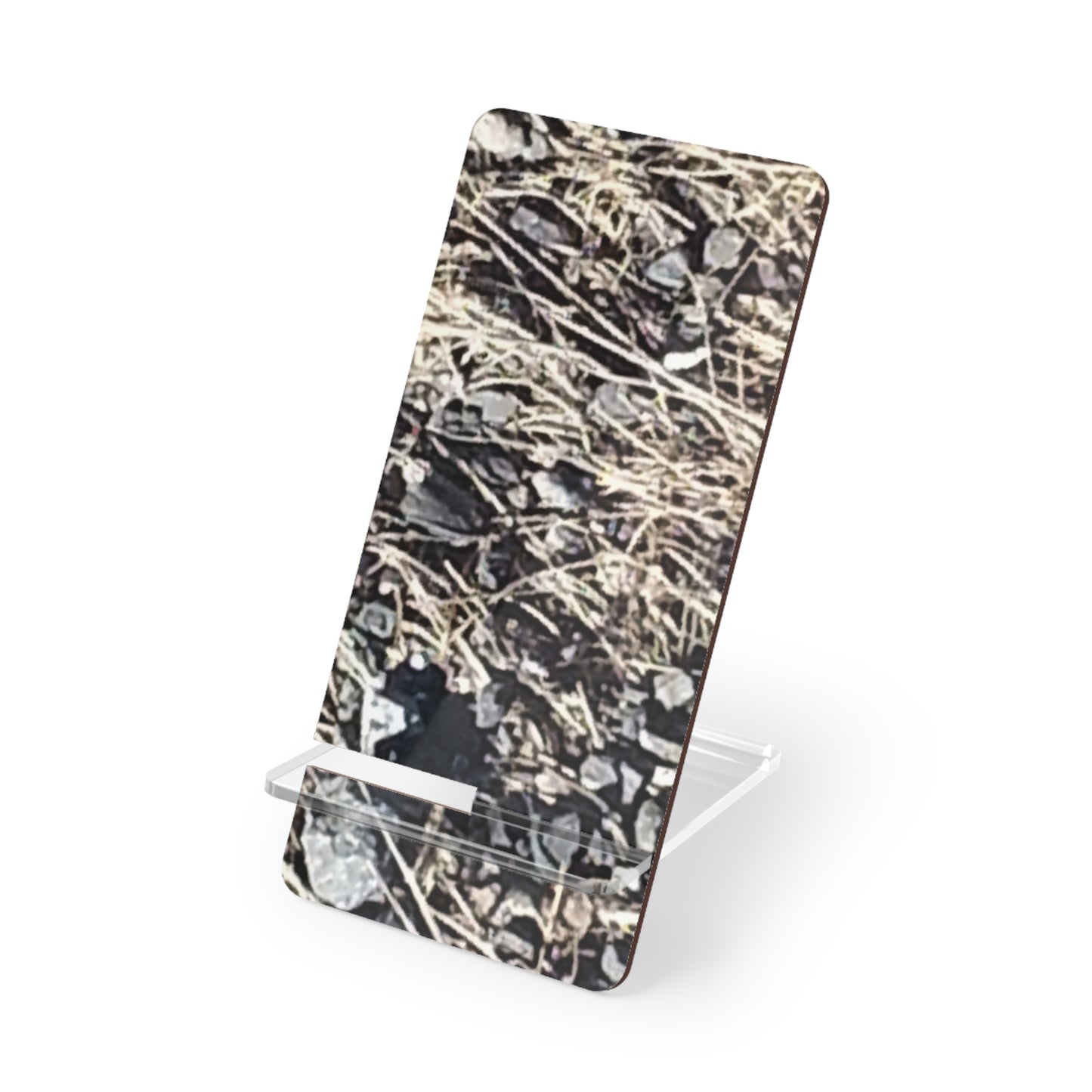 Nature-Inspired Mobile Display Stand with #originalphotograph of a stone bed
