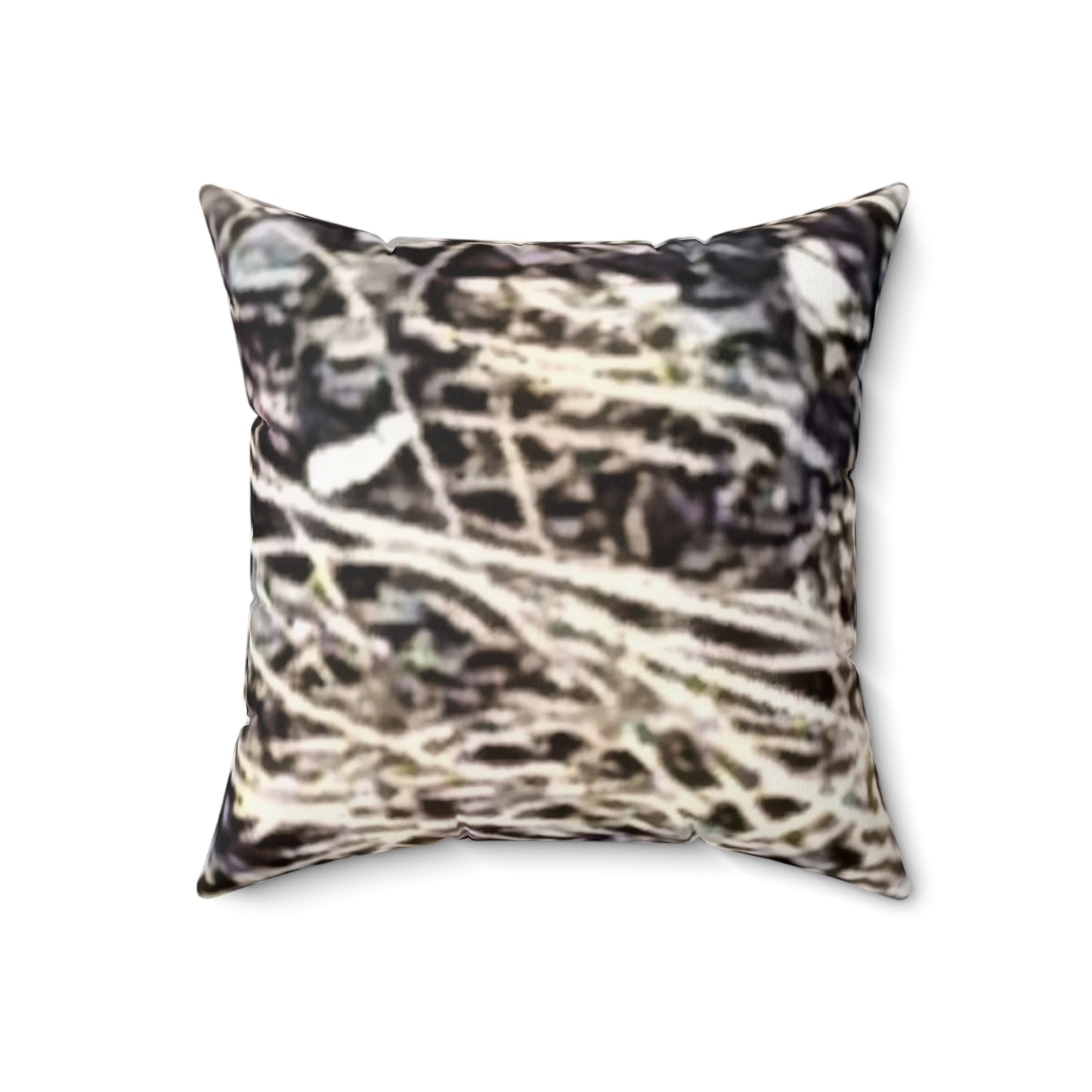 Nature-Inspired Decorative Square Pillow - Earthy Textured Design of a Stone Bed