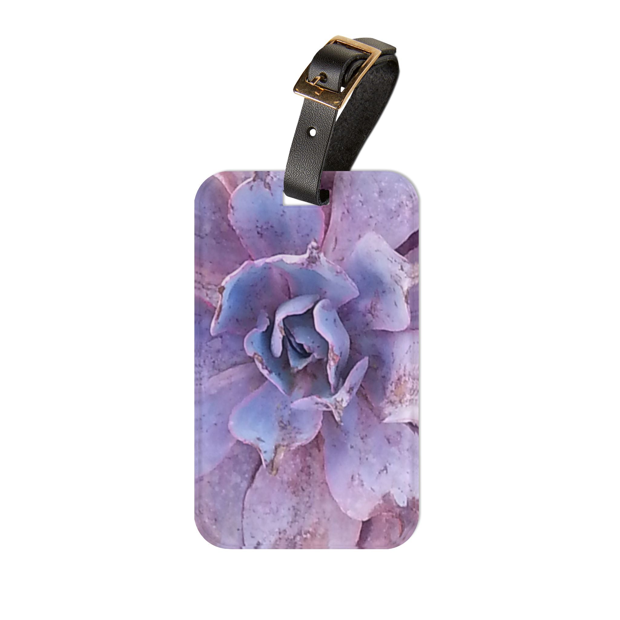Drought Grace | Purple Succulent Botanical Luggage Tag | The Rooted Collection