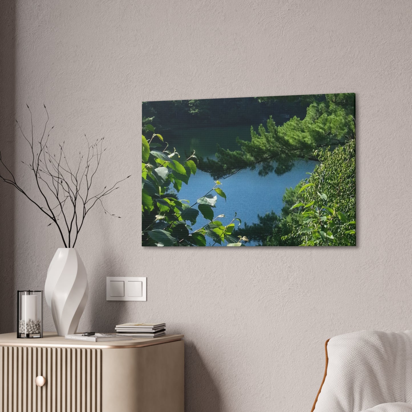Nature-Inspired Canvases from an #originalphotograph of #PinkLake in Ontario - 0.75" Stretched Nature Wall Decor