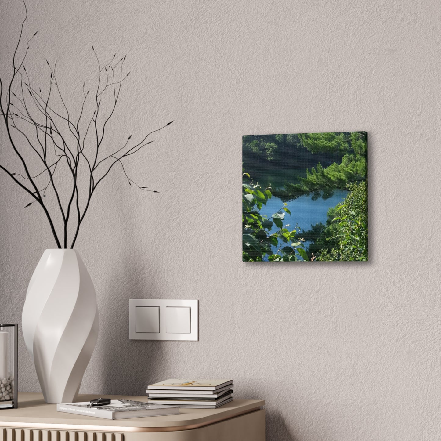 Nature-Inspired Canvases from an #originalphotograph of #PinkLake in Ontario - 0.75" Stretched Nature Wall Decor