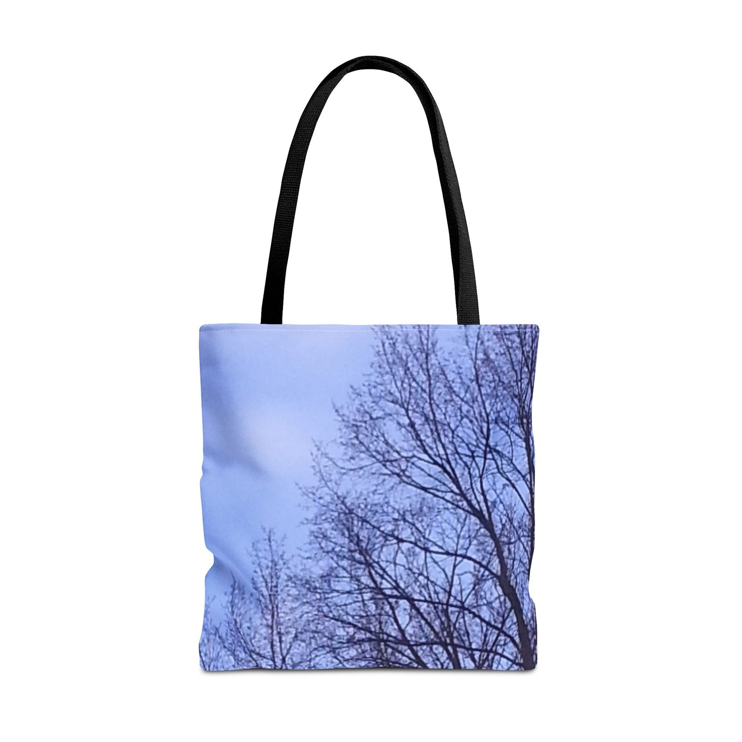 Nature-Inspired Tote Bag with an #originalphotograph of a Tree Silhouette Against a Blue Sky