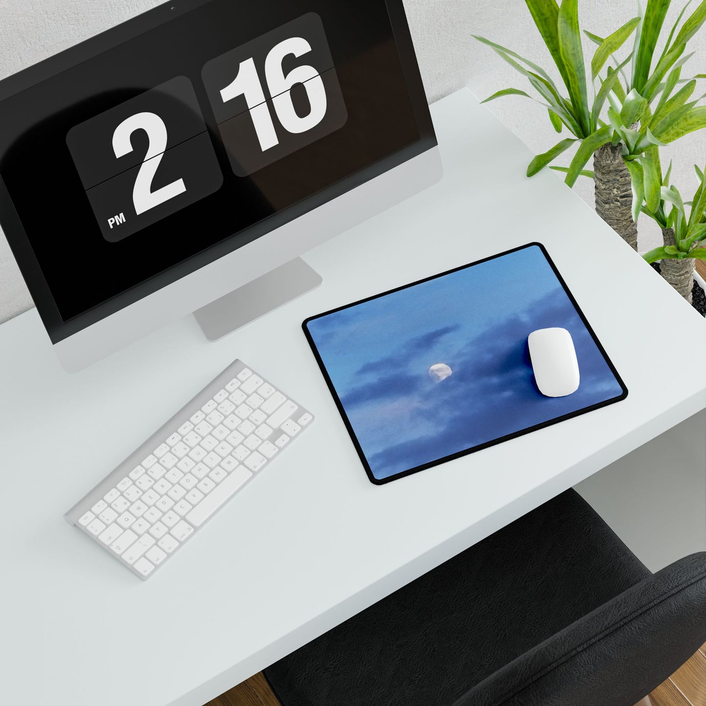 Nature-Inspired Desk Mat/Mouse Pad - #originalphotography of Serene Moonlit Sky